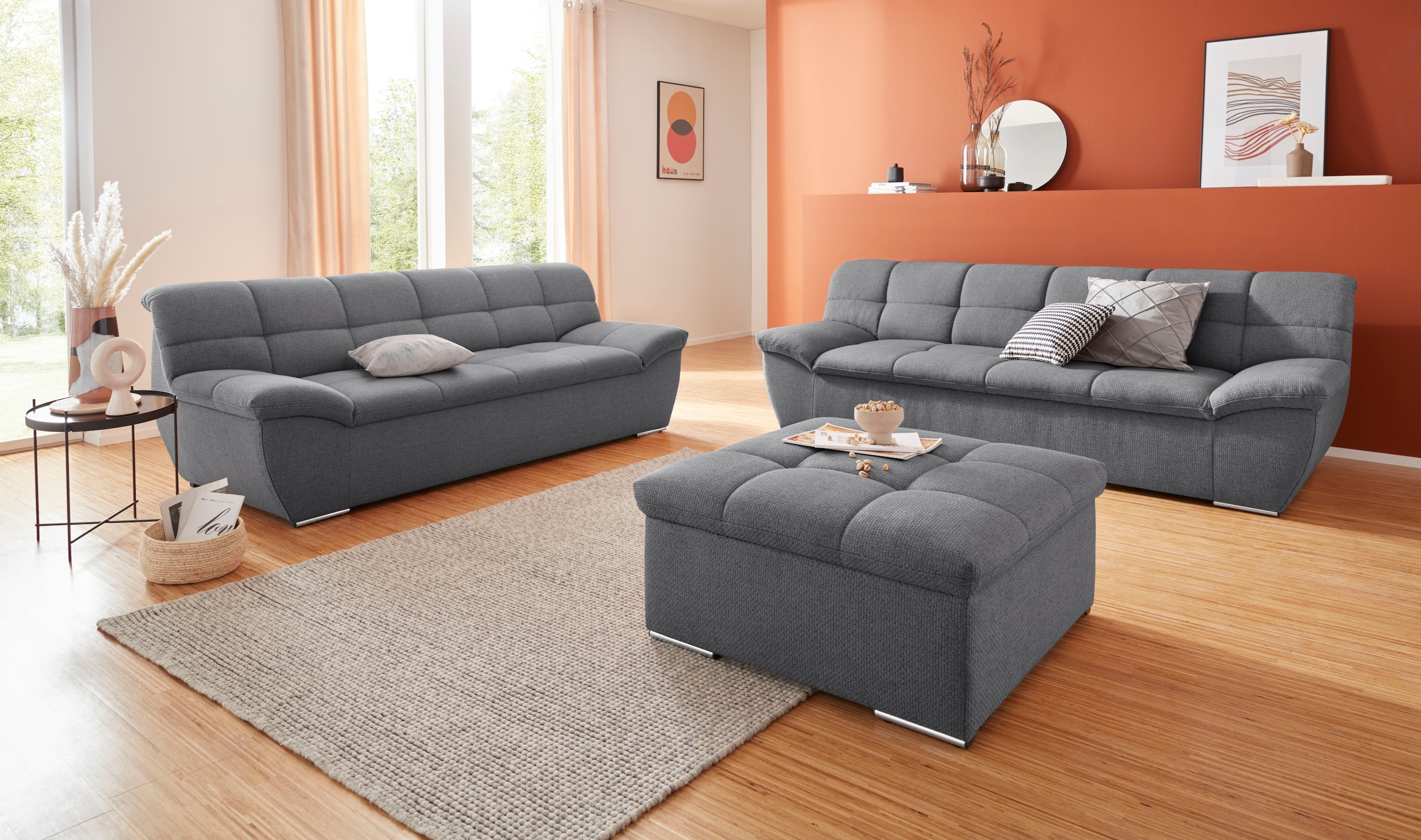 DOMO collection 3-Sitzer »Lagoa, moderne Sitzheftung, bequem und komfortabel«, frei im Raum stellbar, in großer Farbauswahl