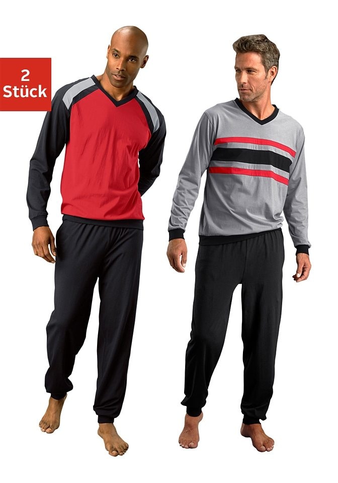 le jogger® Pyjama, (Packung, 4 tlg., 2 Stück), in langer Form online  shoppen bei OTTO