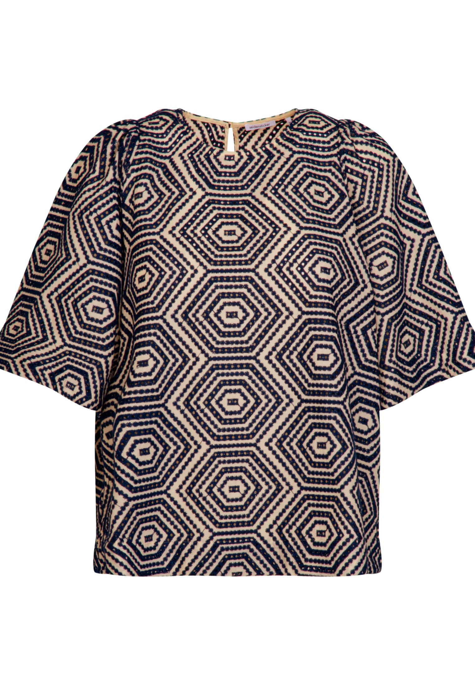 seidensticker Shirtbluse »Schwarze Rose«, Kurzarm Rundhals Streifen