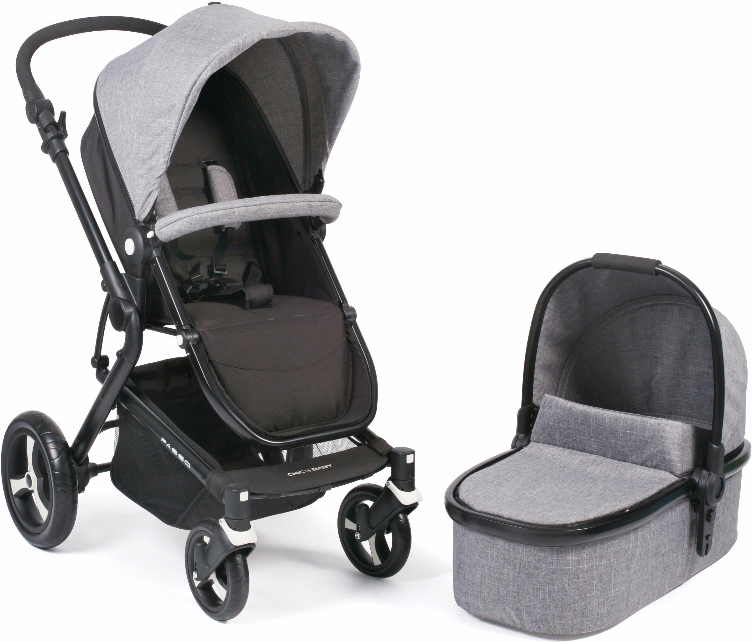 CHIC4BABY Kombi-Kinderwagen »Passo, grau«, 15 kg, ; Kinderwagen