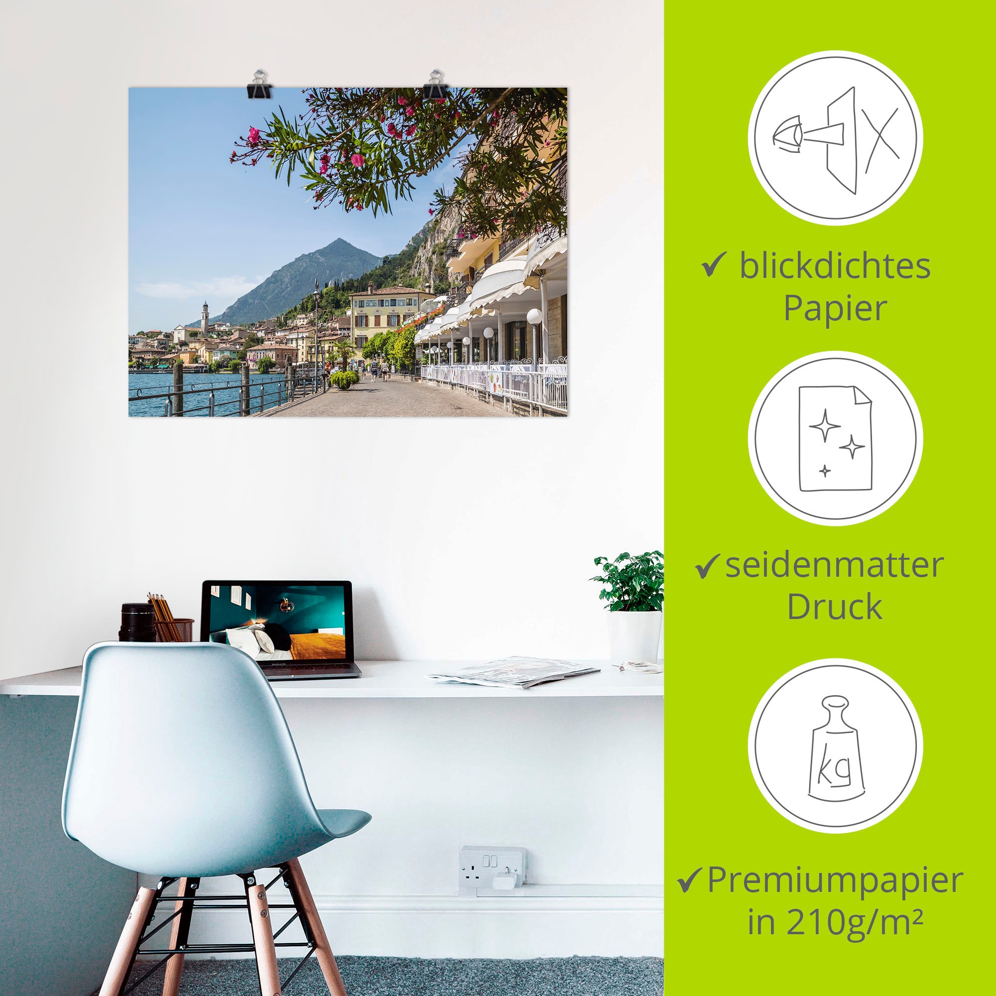 Artland Wandbild »Gardasee Limone sul Garda I« Europa 1 Stk. tlg. als Leinwandbild, Poster in verschied. Größen