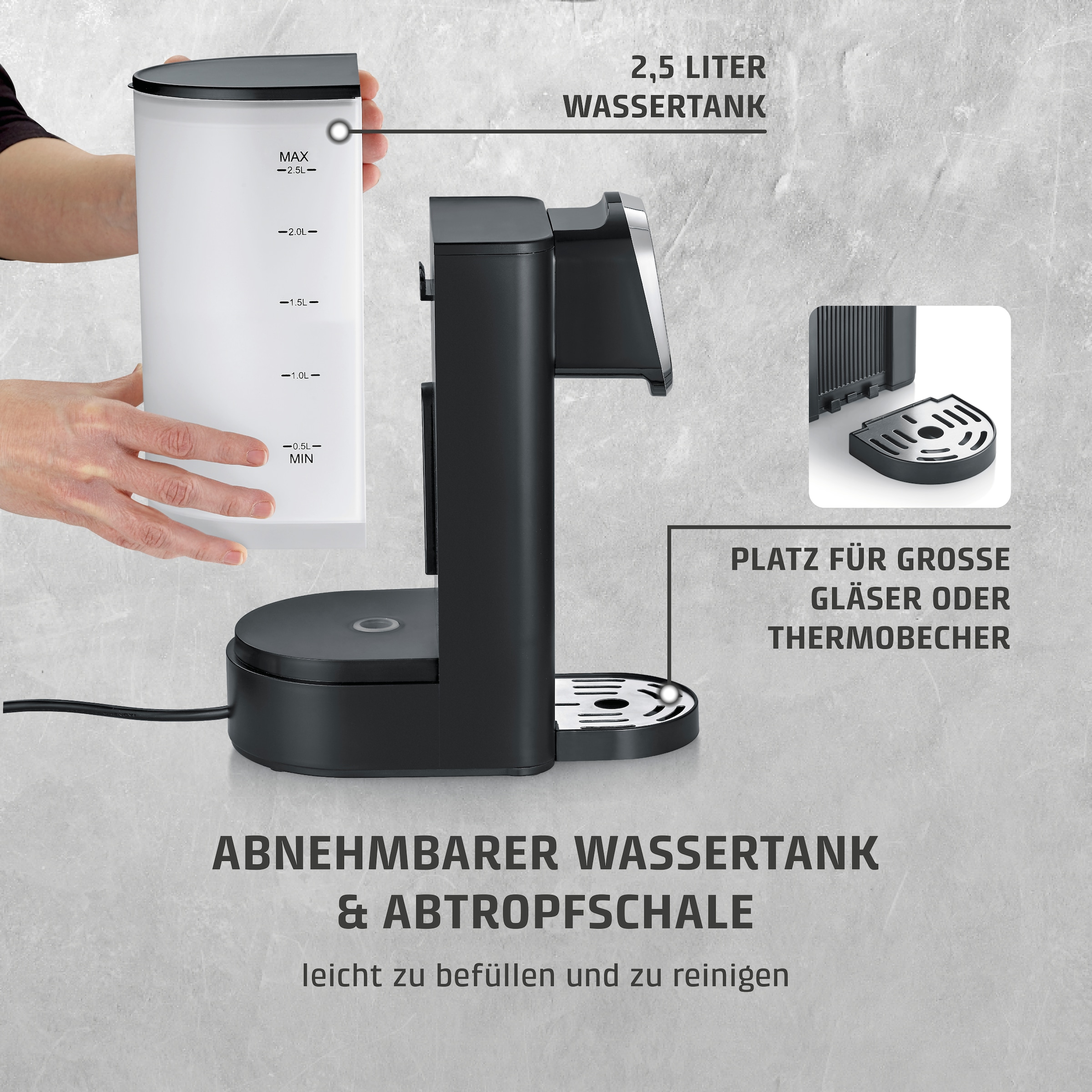Caso Heißwasserspender »1895 HW 610« 2,5 l 2600 W inkl. Wasserfilter, mit Trockenlauf- und Überhitzungsschutz