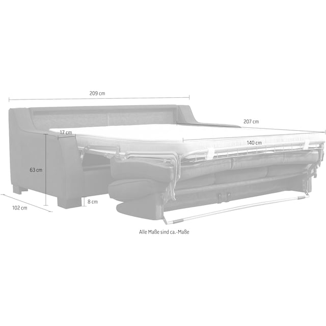 Nias Italia Schlafsofa »Viareggio«, inkl. Matratze und klappbaren  Metallgestell, Liegefläche 140/207 cm kaufen bei OTTO