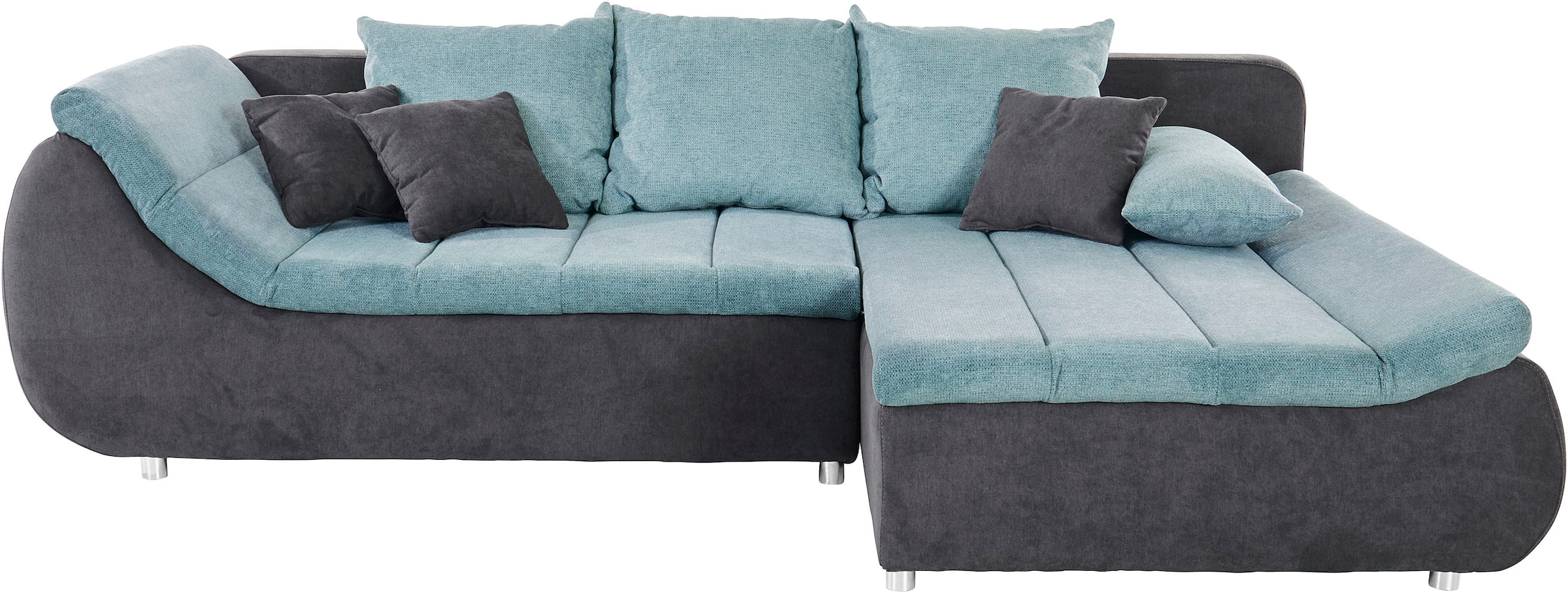 INOSIGN Ecksofa »Imola, elegant und modern, aktuelle Steppung im Sitz, bequem, L-Form«, frei im Raum stellbar, wahlweise mit Bettfunktion und Bettkasten