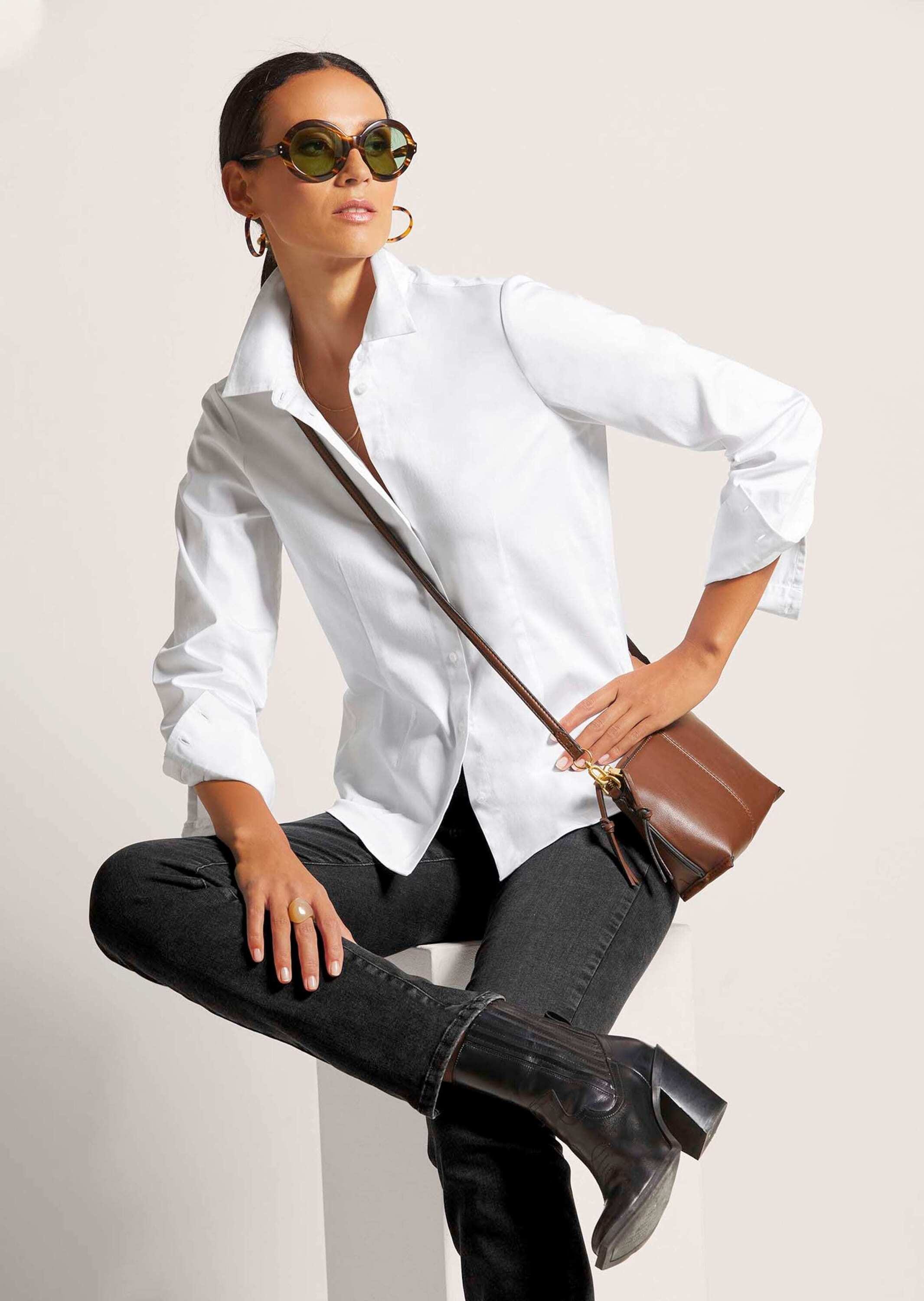 MADELEINE Hemdbluse »Bluse Hemdbluse mit Manschettenärmeln«