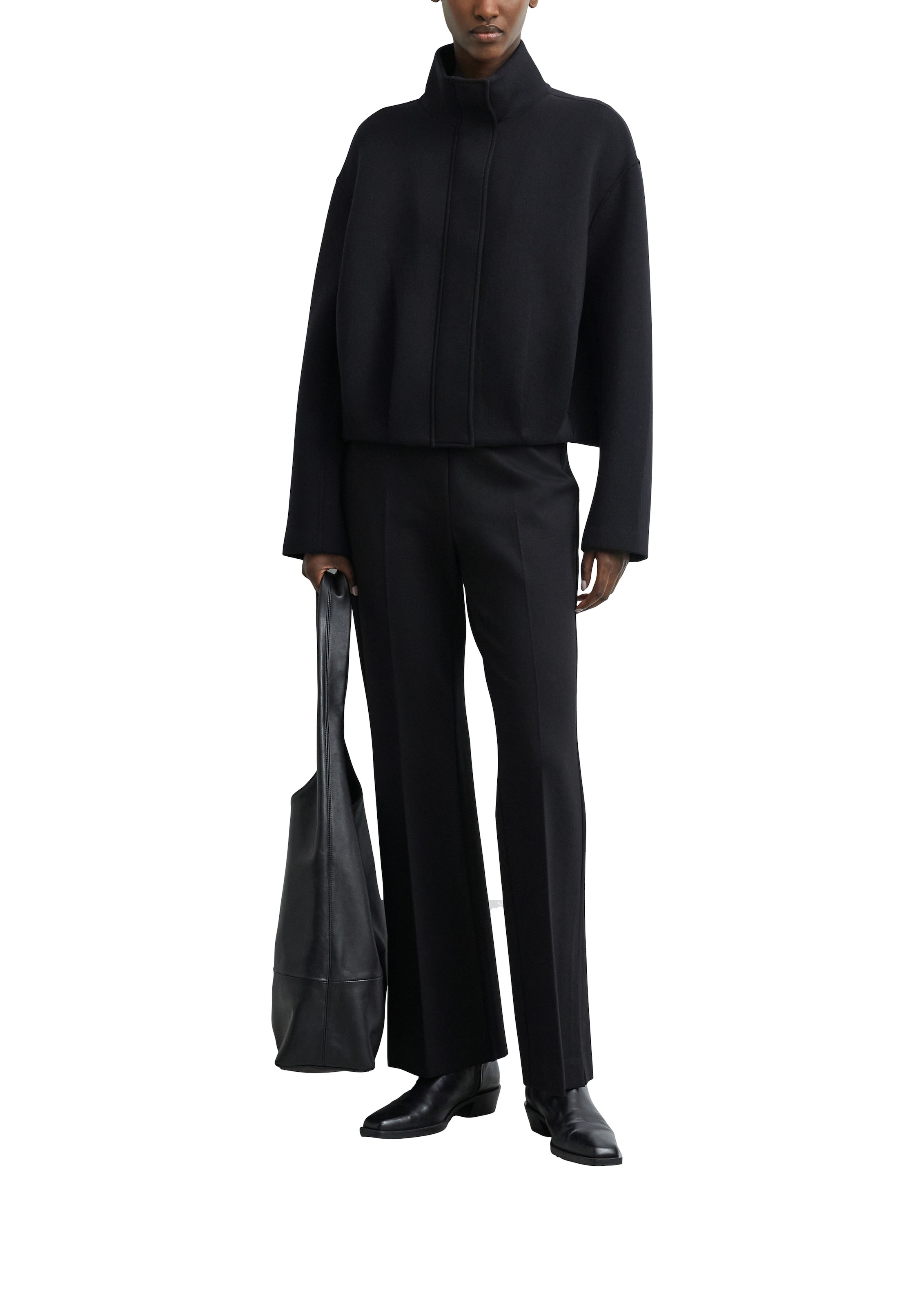 Comma Stoffhose  mit Bundfalte und Gummizug / Viskose-Stretch