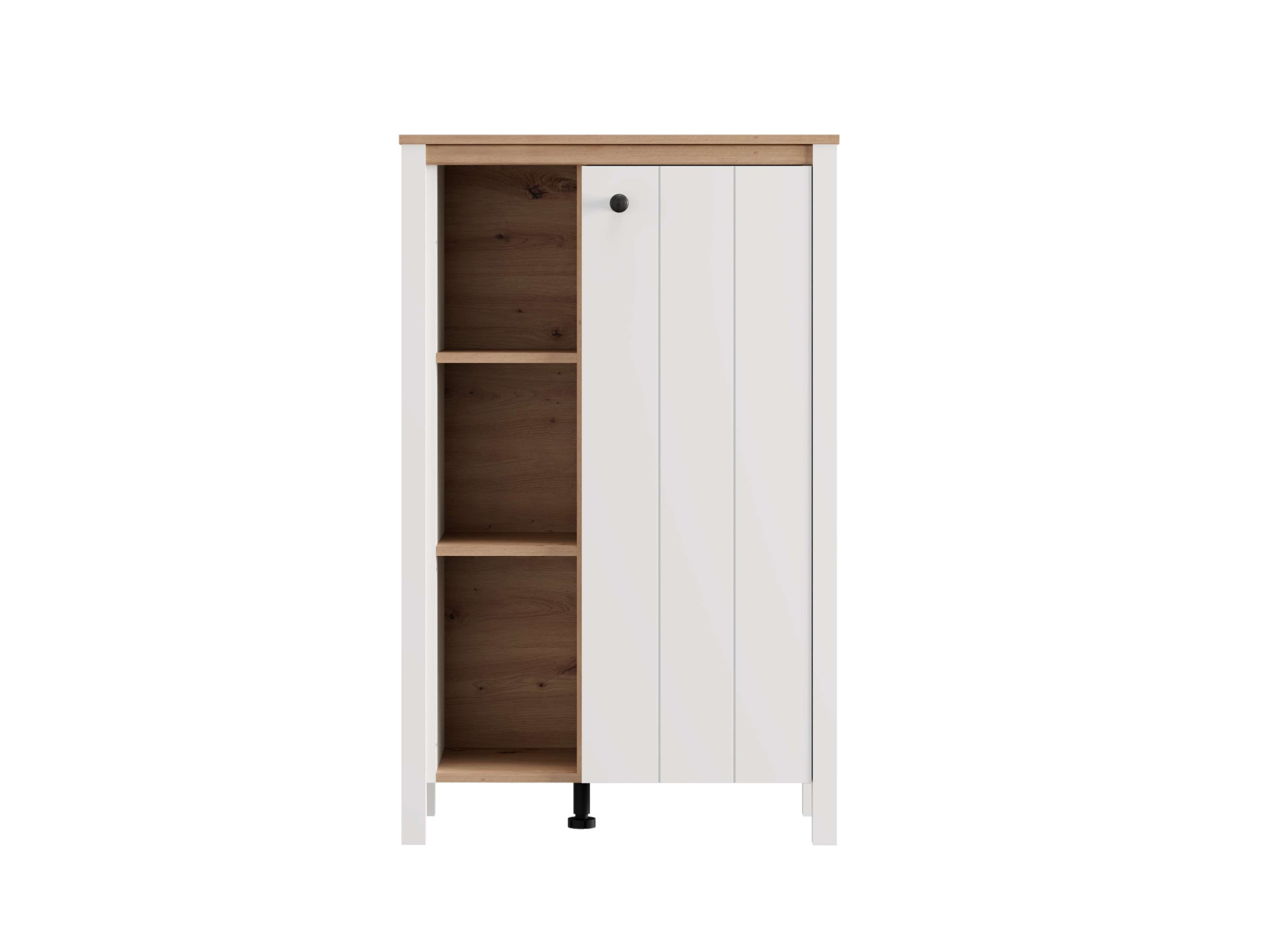 Home affaire Highboard »BEDFORD, Hochkommode, Vitrine im Landhausstil« MDF-Profil 2D ummantelt, 1 Tür & 6 Fächer mit einem Metallgriff