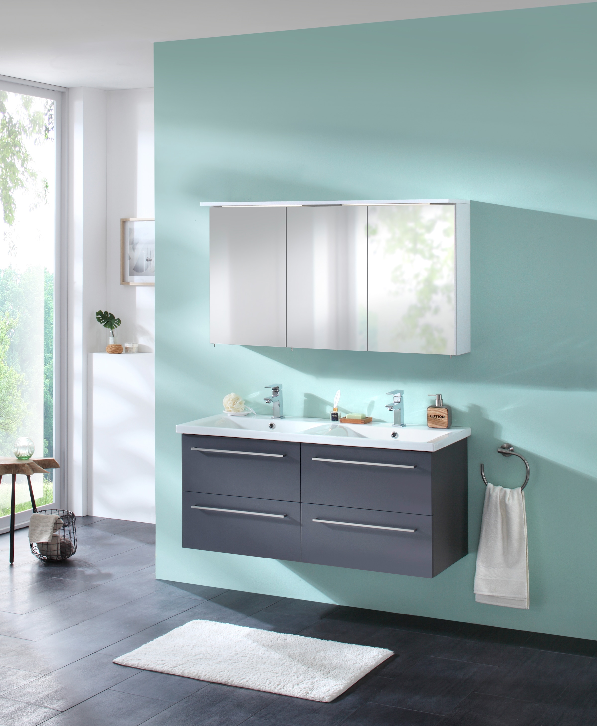welltime Spiegelschrank »Flex«, Breite 120 cm, mit 3D-Spiegeleffekt