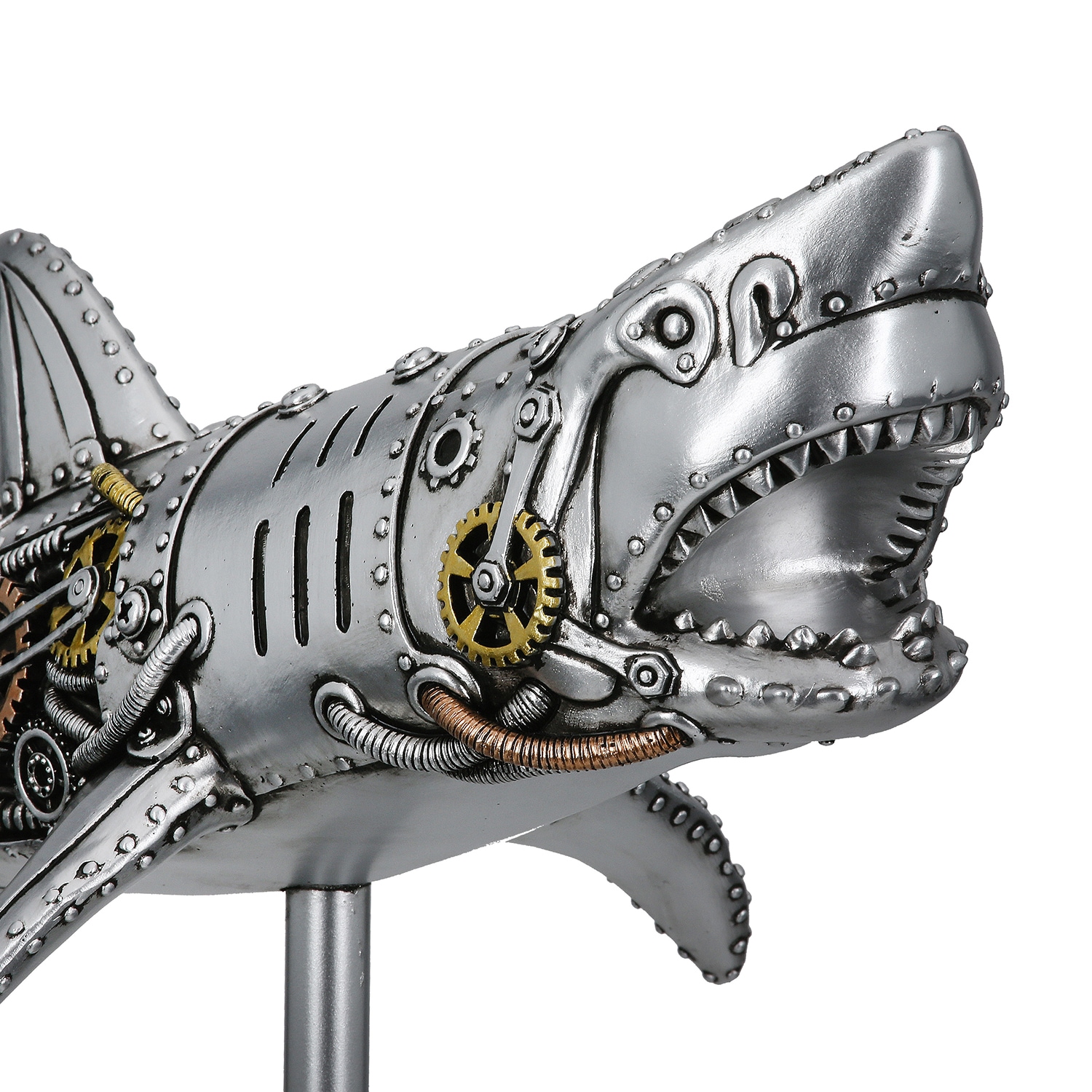 GILDE Tierfigur »Figur Hai Steampunk Shark silberfarben H. 29,5 cm«
