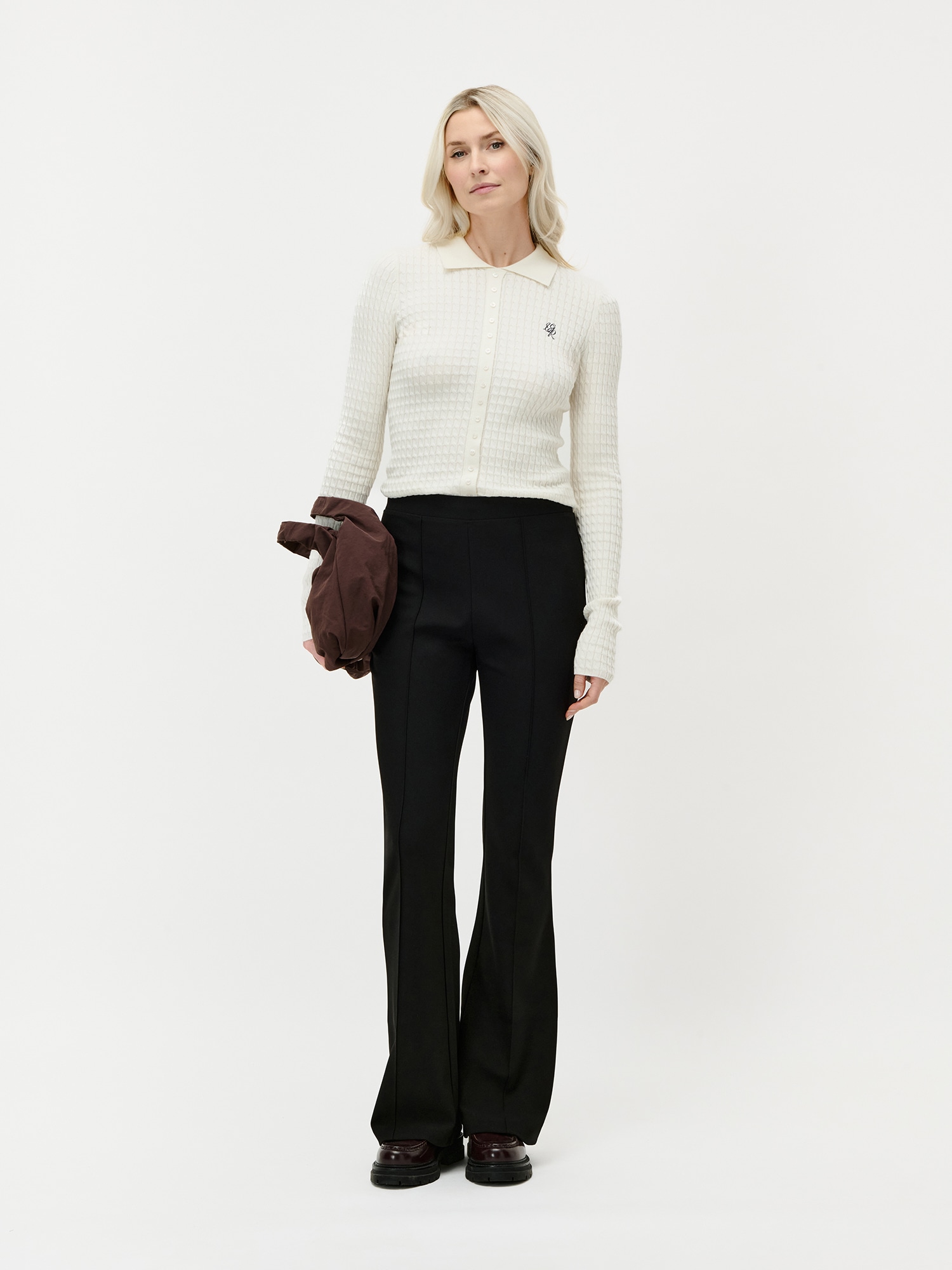 LeGer Polokragenpullover »Manolja, LeGer by Lena Gercke« mit Fake-Knopfleiste, schmale Passform