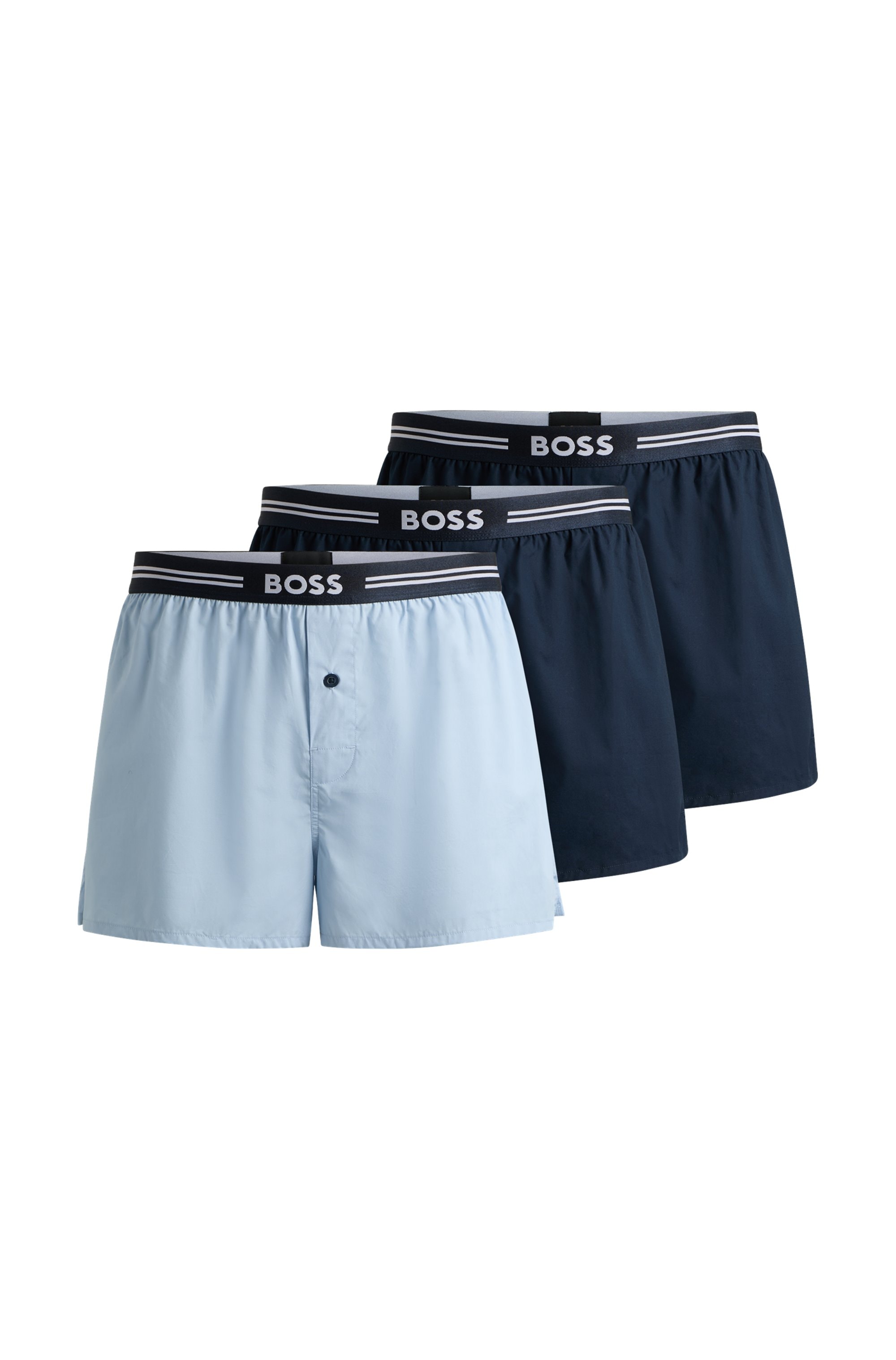 Boxershorts »3P Woven Boxer«, (Packung, 3 St., 3er Pack), mit Eingriff mit Knopf