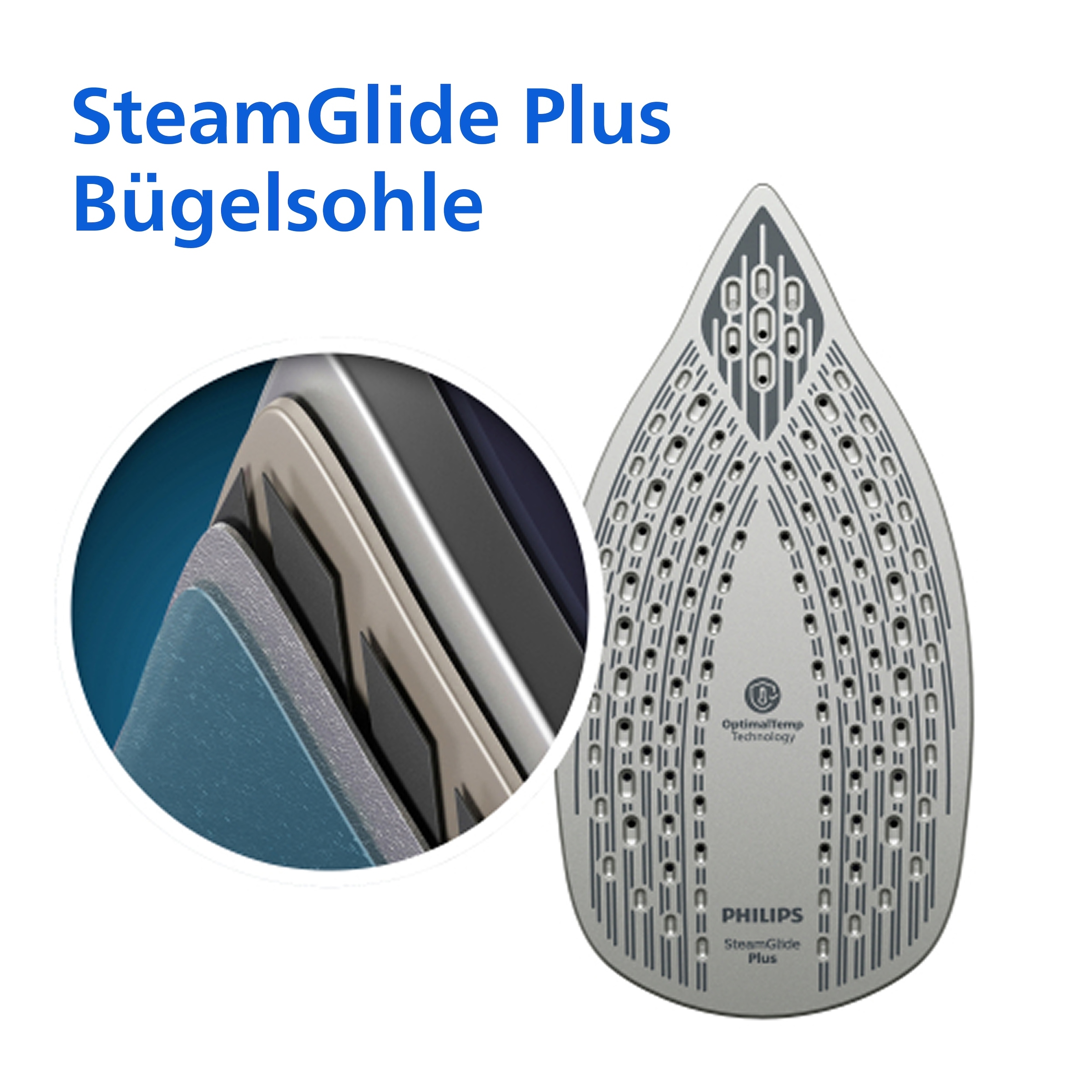 Philips Dampfbügeleisen »DST6130/40 6000 Series High-End mit 4 Dampfeinstellungen« 2800 W 2600 W, SteamGlide Plus, mit 300 ml Wassertank und 220 g Dampfstoß