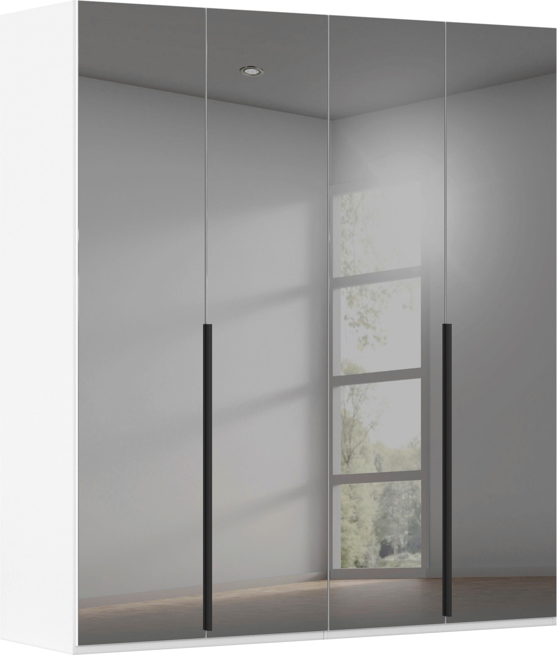 rauch Drehtürenschrank »Kleiderschrank Schrank Garderobe Wäscheschrank BESTSELLER MONTCLAR« 3 Ausstattungen BASIC/CLASSIC/PREMIUM (SOFT-CLOSE), Breiten 201-400 cm,  Front in Glas/Hochglanz/Dekor/Grauspiegel in 5 Breiten MADE IN GERMANY