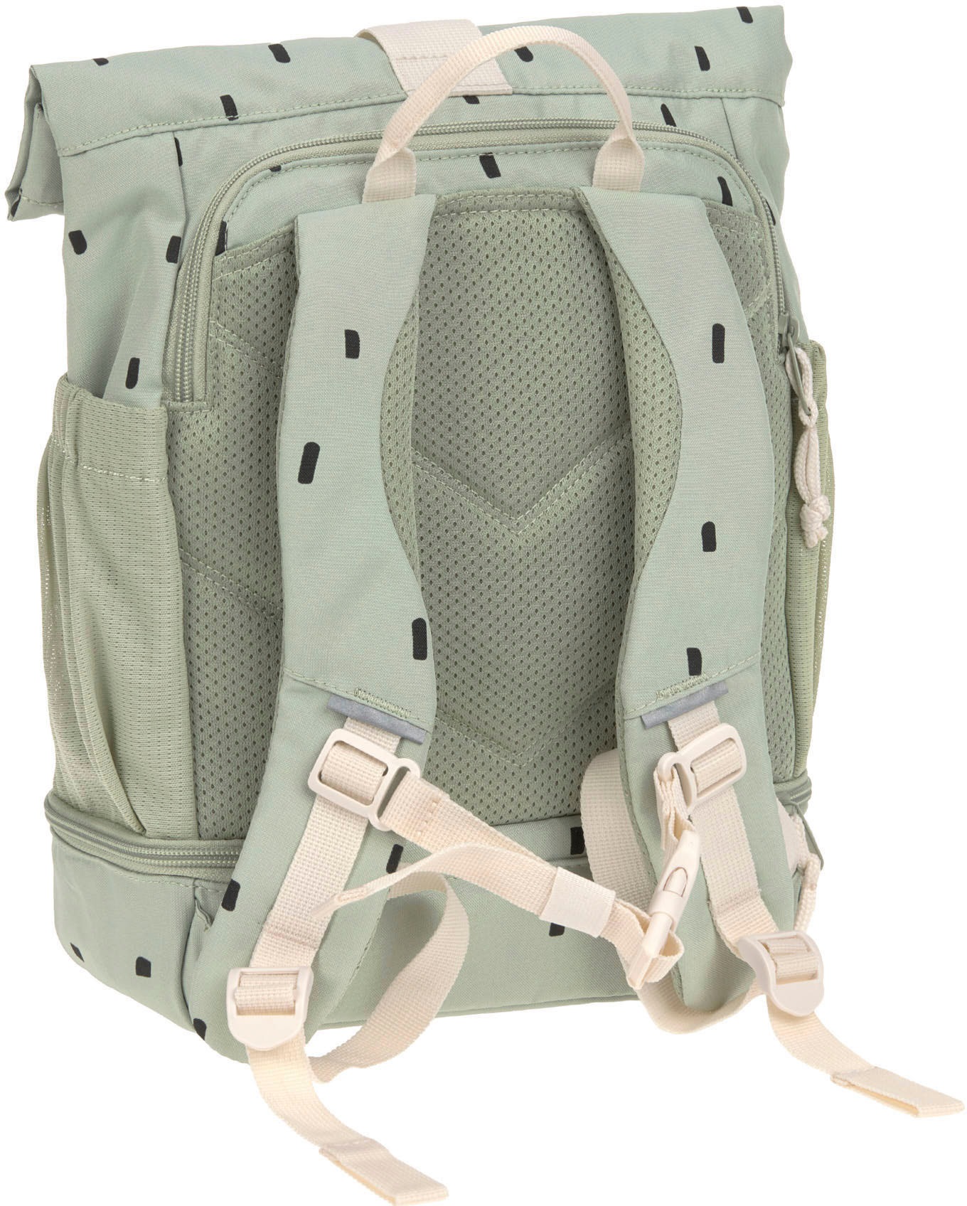 LÄSSIG Kinderrucksack »Happy Prints, Mini Rolltop, Light Olive«, Reflektoren