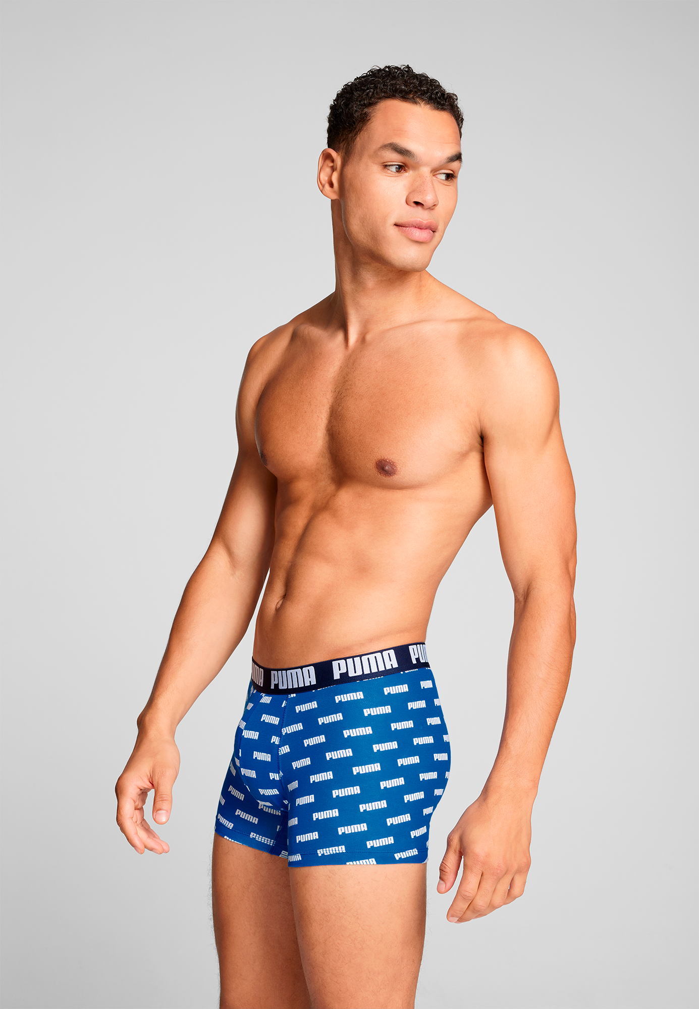 PUMA Boxershorts »PUMA MEN EVERYDAY LOGO PRINT BOXERS 2P« 2er Pack,  1x uni und 1x allover Logodruck