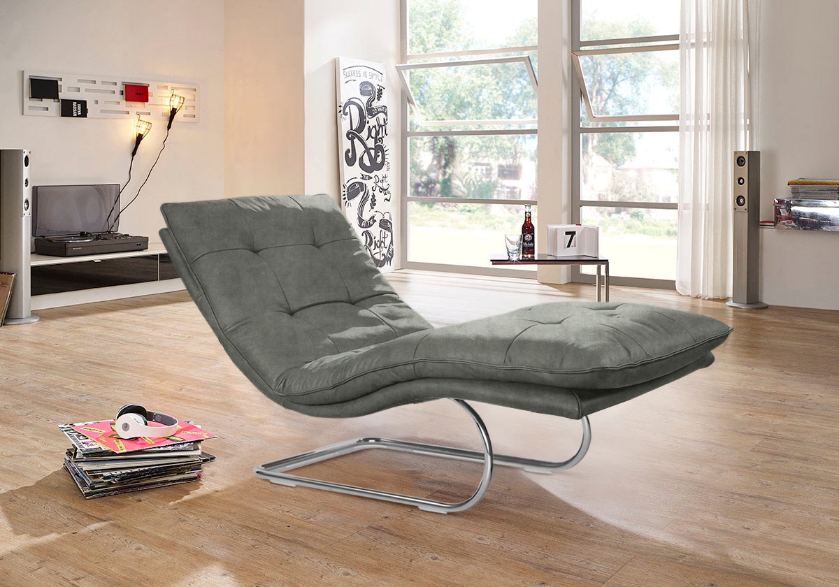 W.SCHILLIG Relaxliege »daily dreams« in Waffelkissen-Optik, wahlweise mit Motor, Freischwingergestell