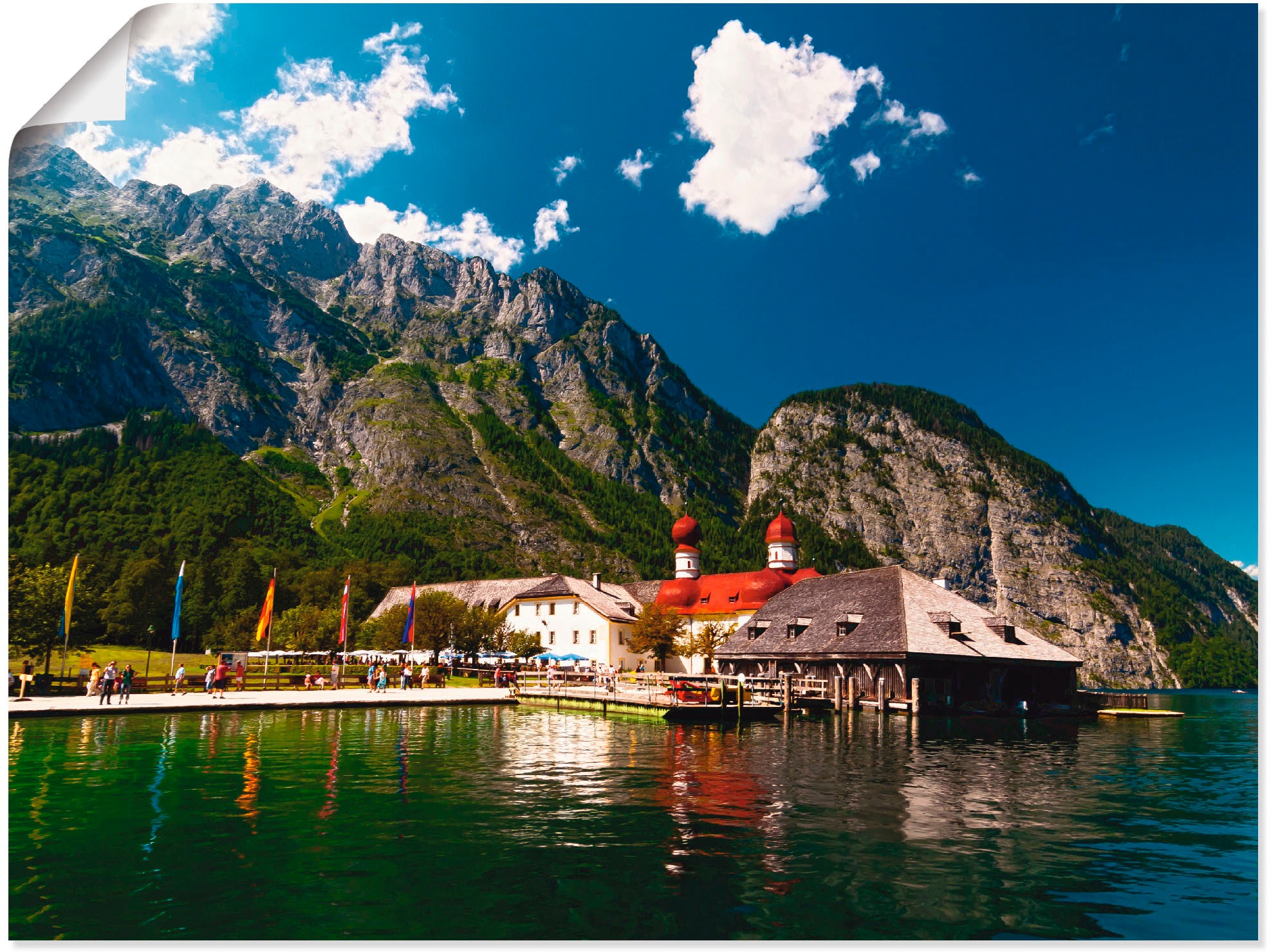 Poster »St. Bartholomä Königssee II«, Berge, (1 St.), als Leinwandbild, Wandaufkleber...