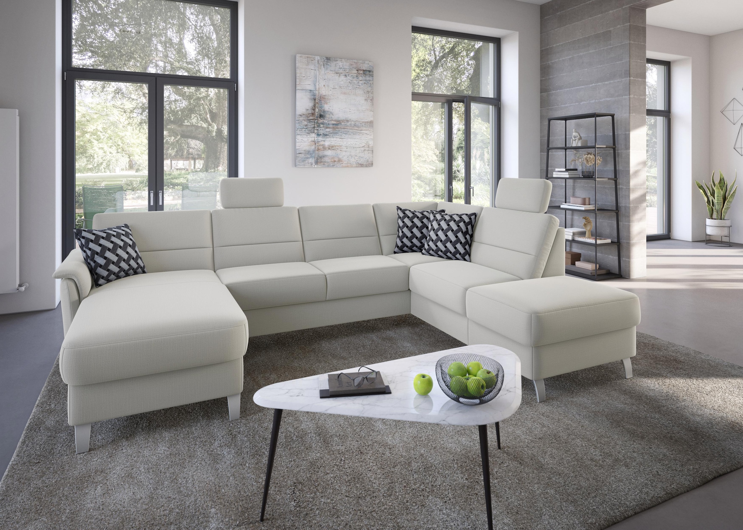 sit&more Wohnlandschaft »Palmera U-Form«, Federkern, wahlweise mit Bettfunktion und mit/ohne Stauraum