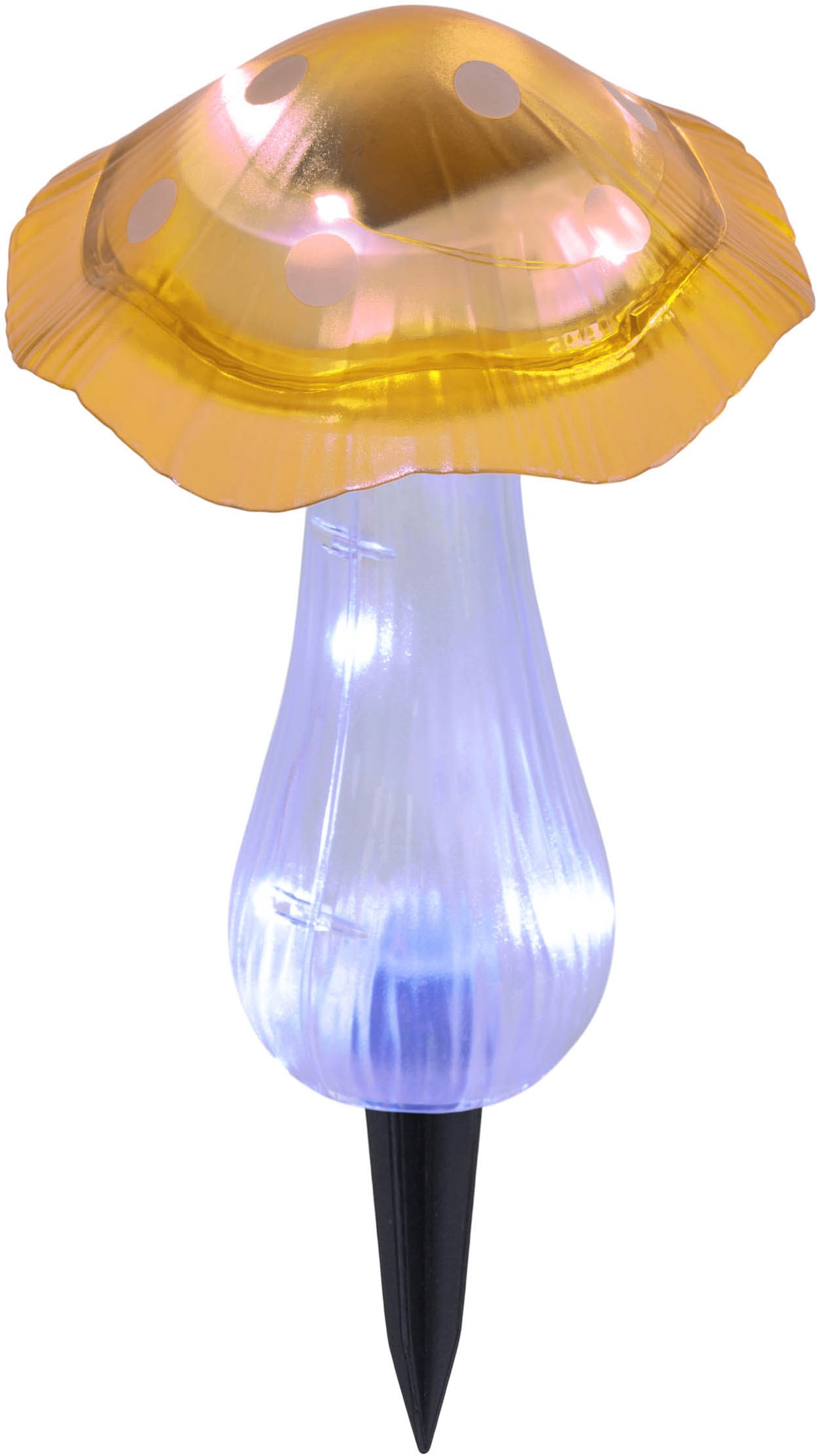 näve LED Solarleuchte »Mantar« LED-Modul 2 Stk. Kaltweiß 2er Set Dekoerdspieß Pilze rot und gelb, Dämmerungssensor, kaltweiß