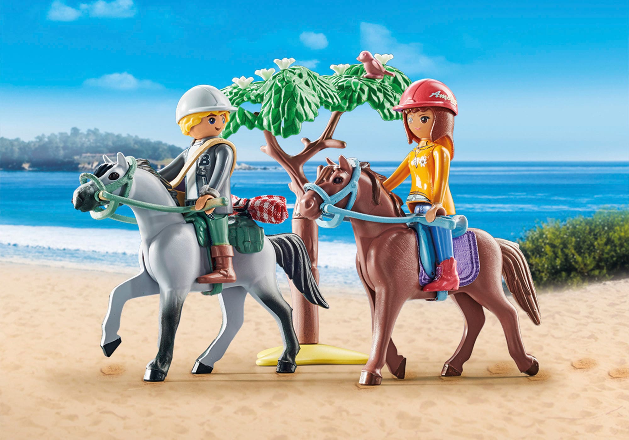 Playmobil® Konstruktions-Spielset »Reitausflug an den Strand (71470), Horses of Waterfall«, (43 St.), mit Amelia und Ben; teilweise aus recyceltem Material; Made in Europe