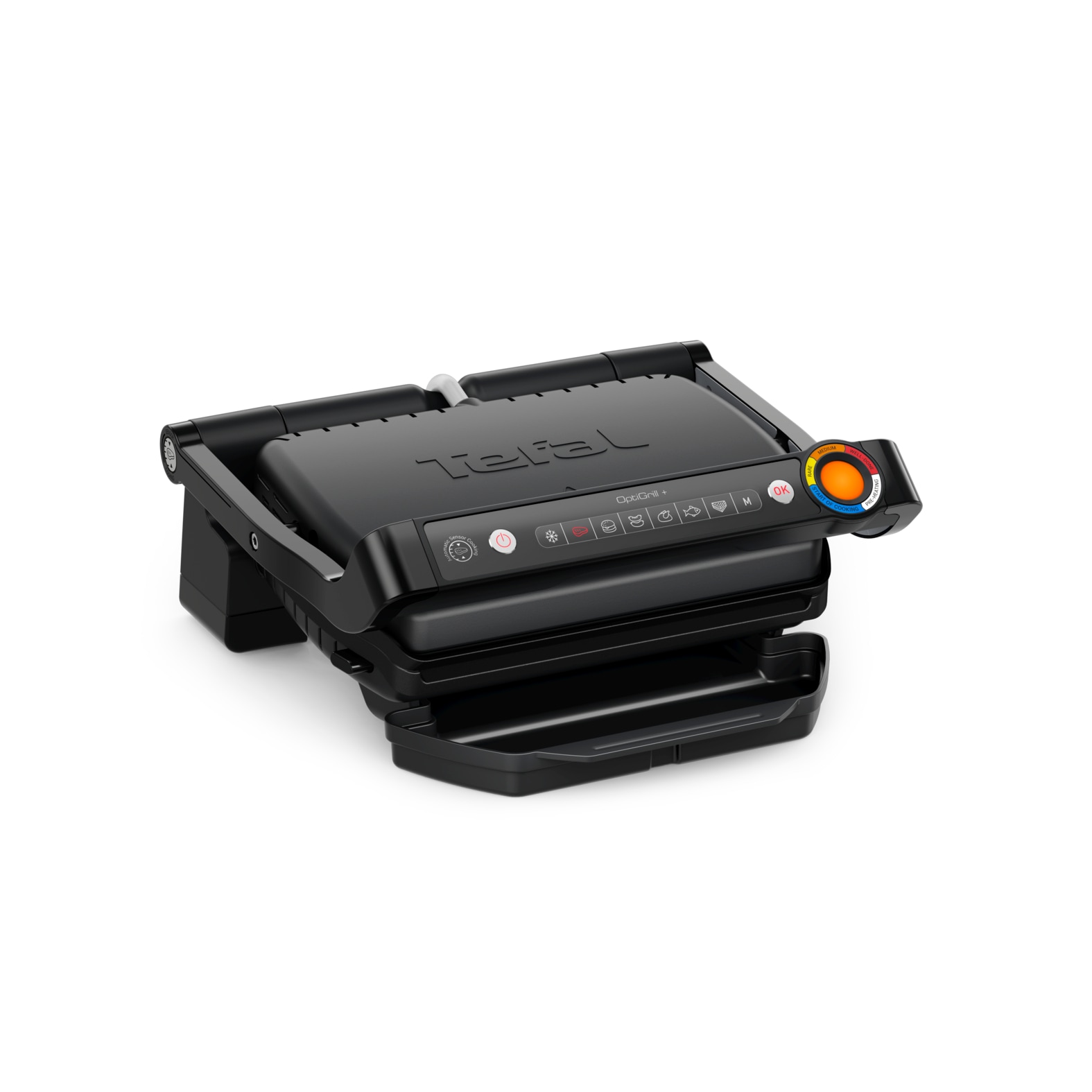 Tefal Kontaktgrill »OptiGrill+, erneuerte Kochstufenanzeige, 6 automatische Programme« 2000 W spülmaschinengeeignete Platten, inkl. MyApp, GC717810...