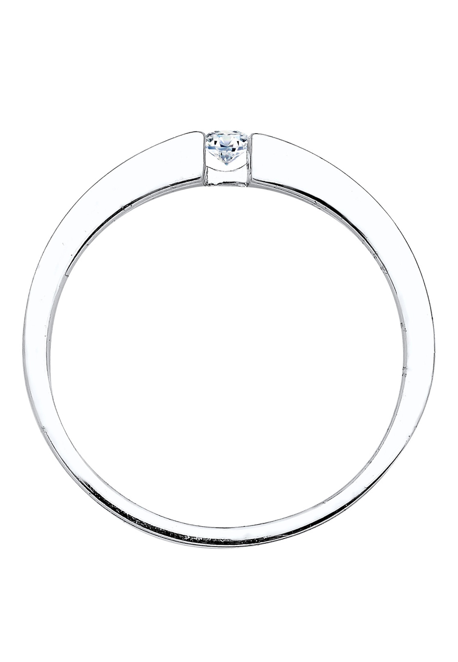Elli DIAMONDS Verlobungsring »Ring Klassisch Bandring Diamant 0.06 ct. 925 Silber«