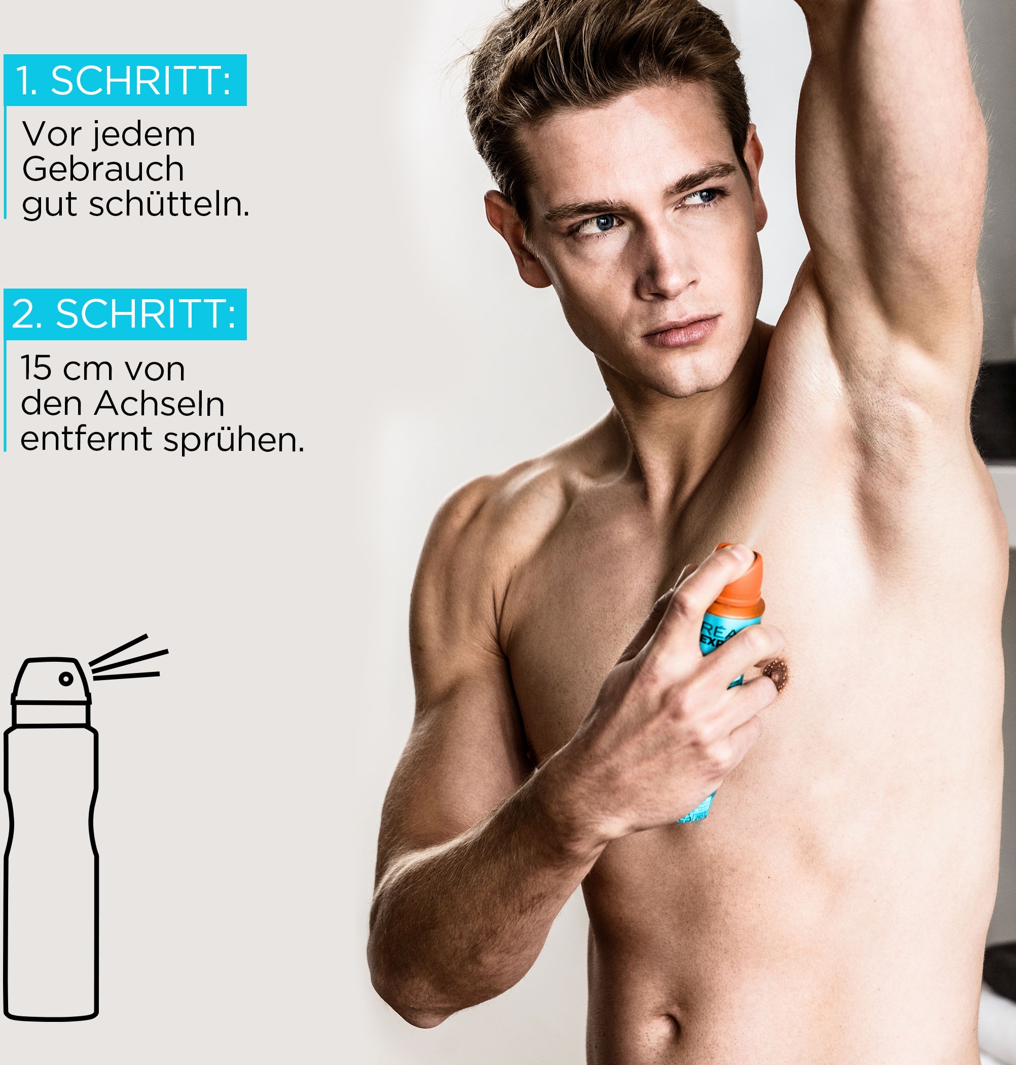 L'ORÉAL PARIS MEN EXPERT Deo-Spray »Deo Spray Cool Power 48h«, (Packung, 6 tlg.), mit hoher Zuverlässigkeit