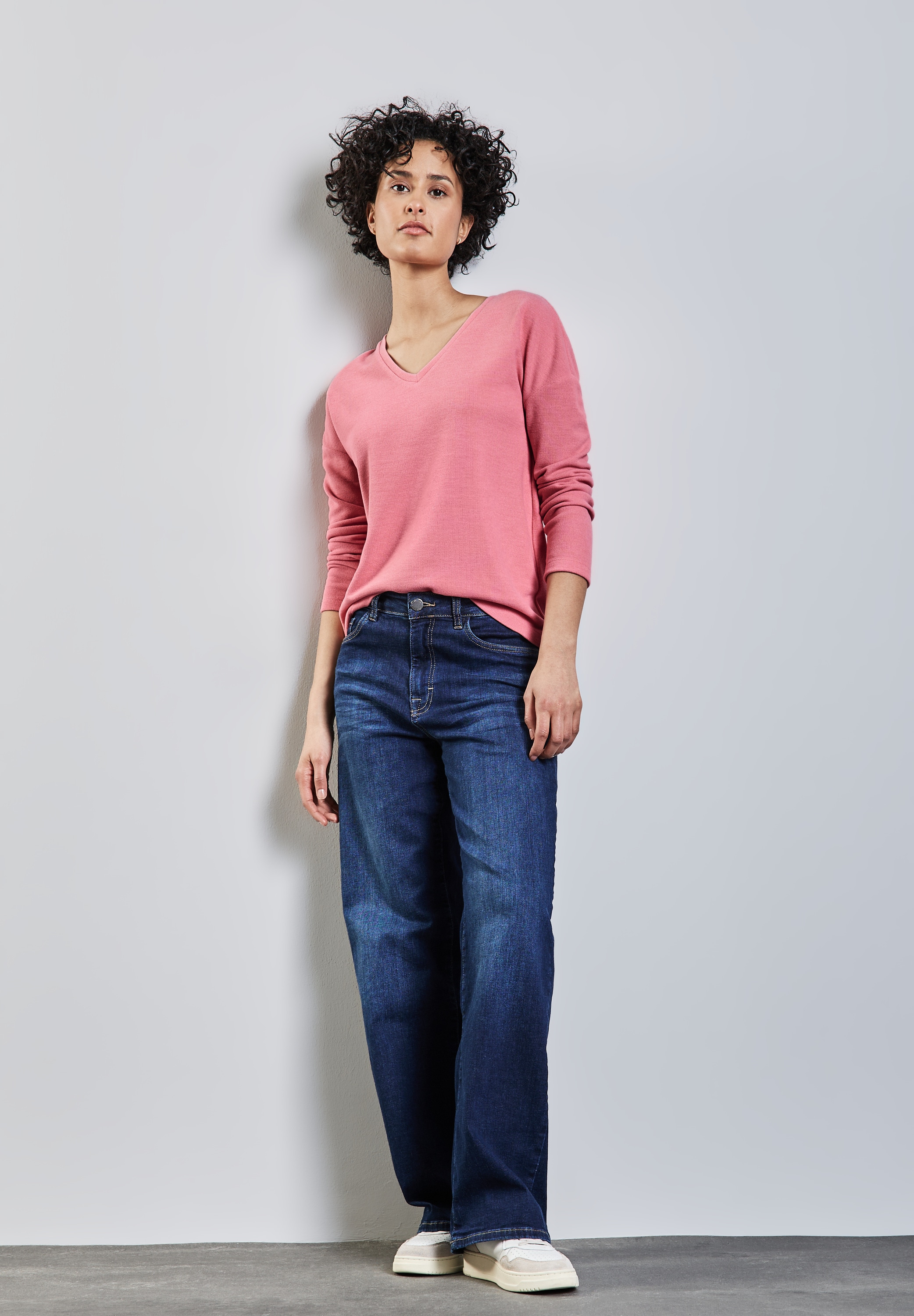 STREET ONE V-Ausschnitt-Pullover, mit V-Ausschnitt