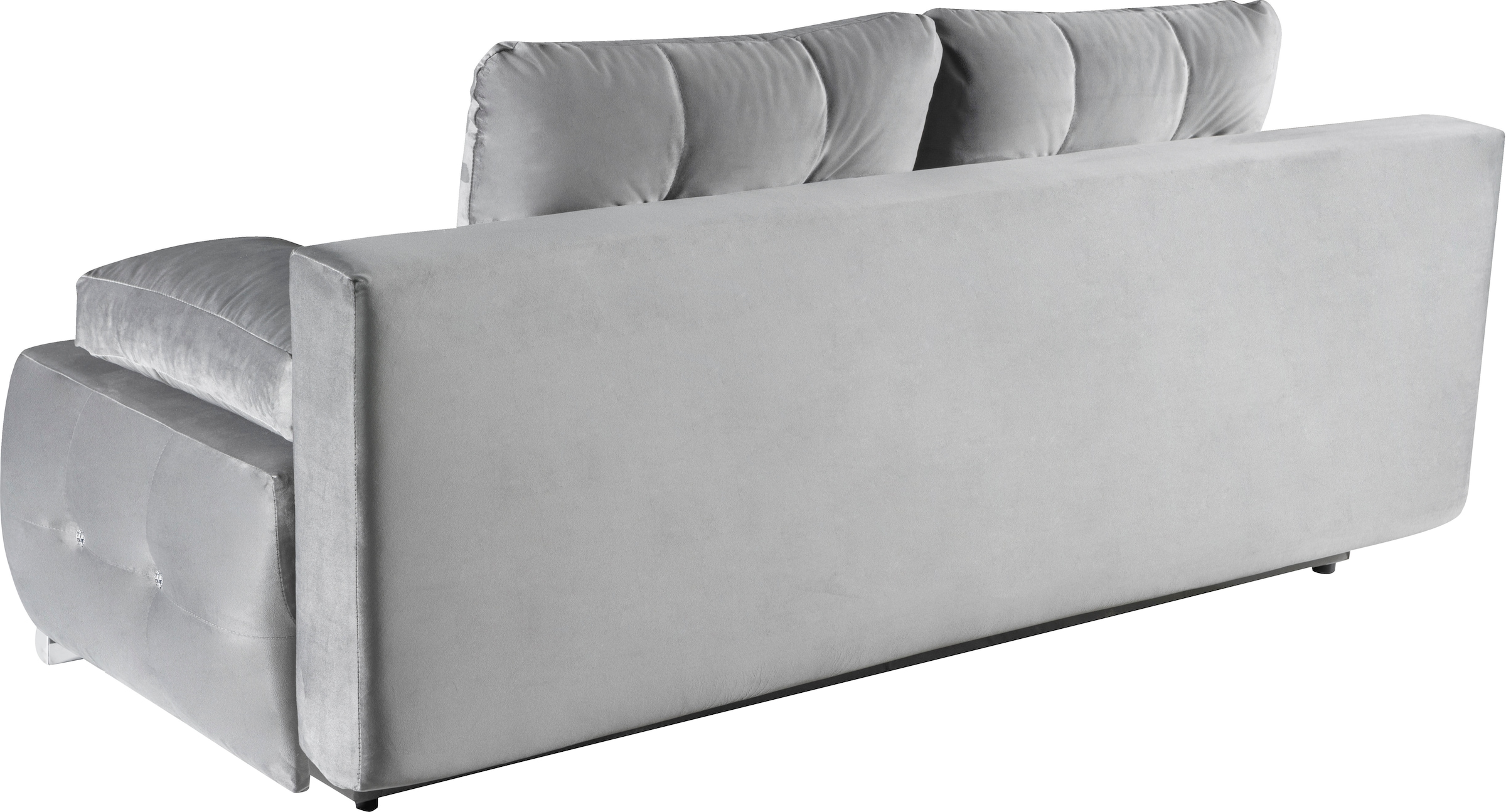 WERK2 Schlafsofa »Monaco Design Bettsofa, pflegeleichter Samtoptik Bezug, Breite 205cm« 2-Sitzer Schlafcouch mit Bettkasten & funkelnden Ziersteinchen