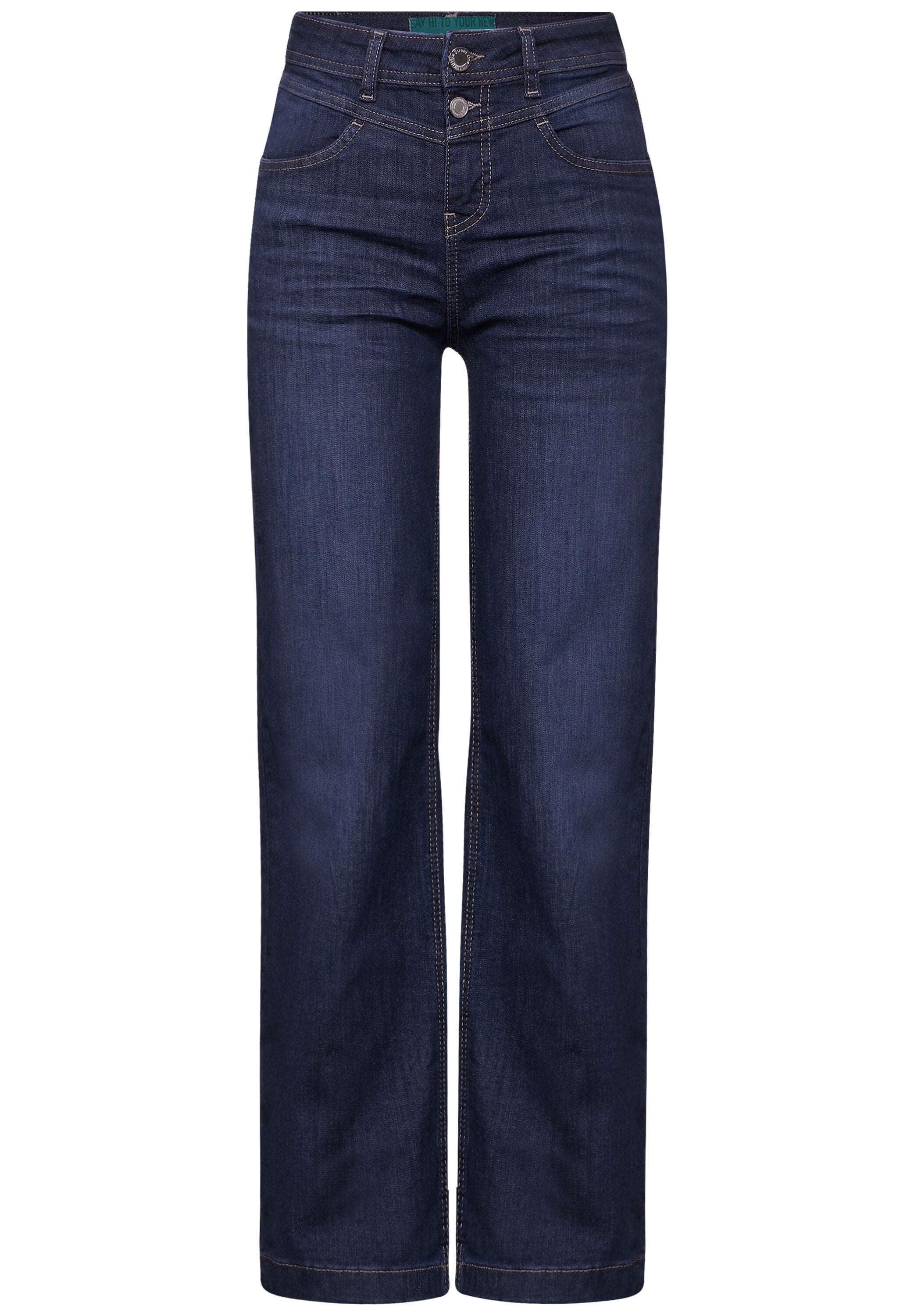 STREET ONE High-waist-Jeans, mit Doppel-Knopfverschluss
