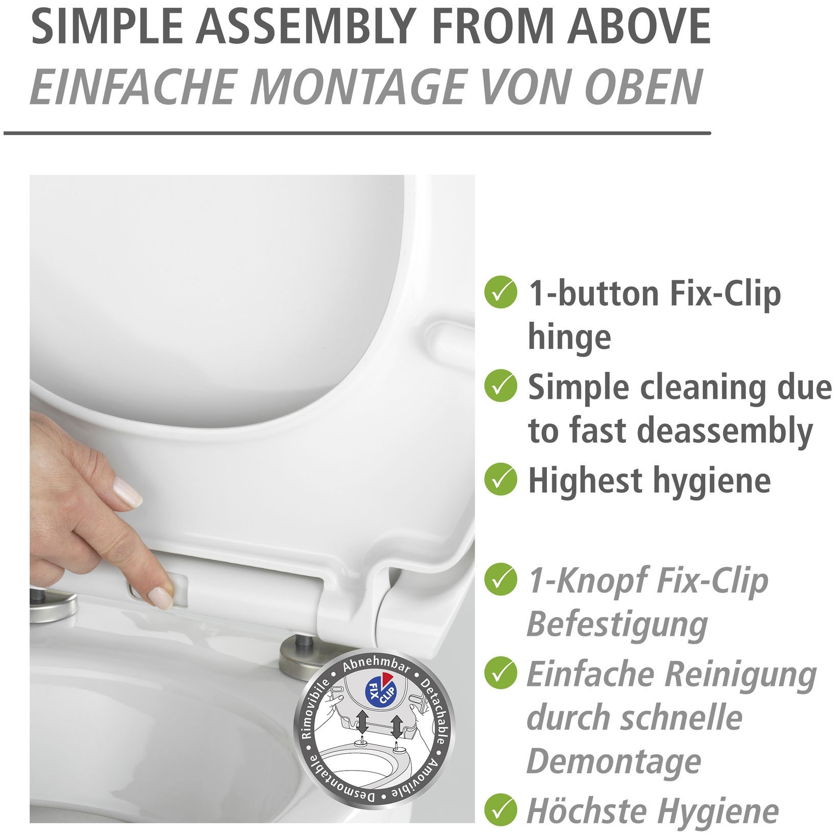 WENKO WC-Sitz »Slate Rock«, mit Relief, aus antibakteriellem Duroplast