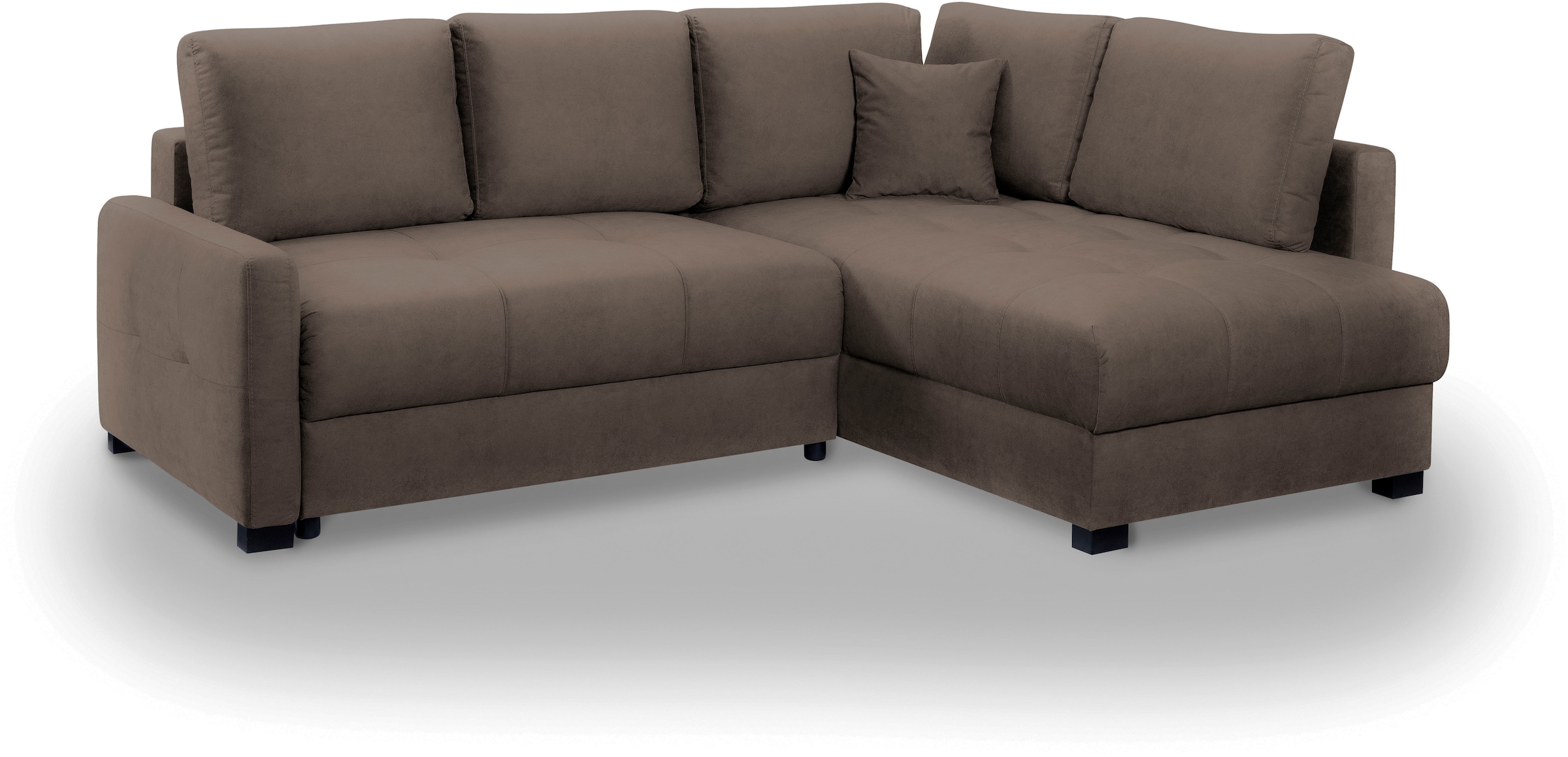 exxpo - sofa fashion Ecksofa »Chester, Boxspring Federkern-Polsterung für bequemeren Sitzkomfort«, L-Form, schmale Armlehnen, Bettfunktion u. Bettkasten