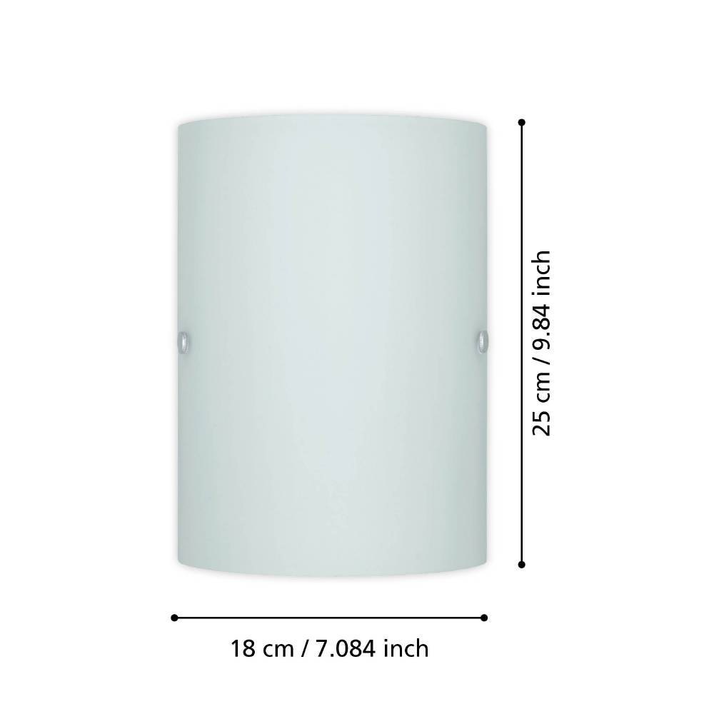 EGLO Wandleuchte »TROY 3 Wandlampe, Wandbeleuchtung, satiniertes Glas in weiß, E14«, 1 flammig, Leuchtmittel E14 | Leuchtmittel wechselbar-ohne Leuchtmittel, Wohnzimmer, Esszimmer, Flur, klassisch, schlicht, 25x18x7,5cm