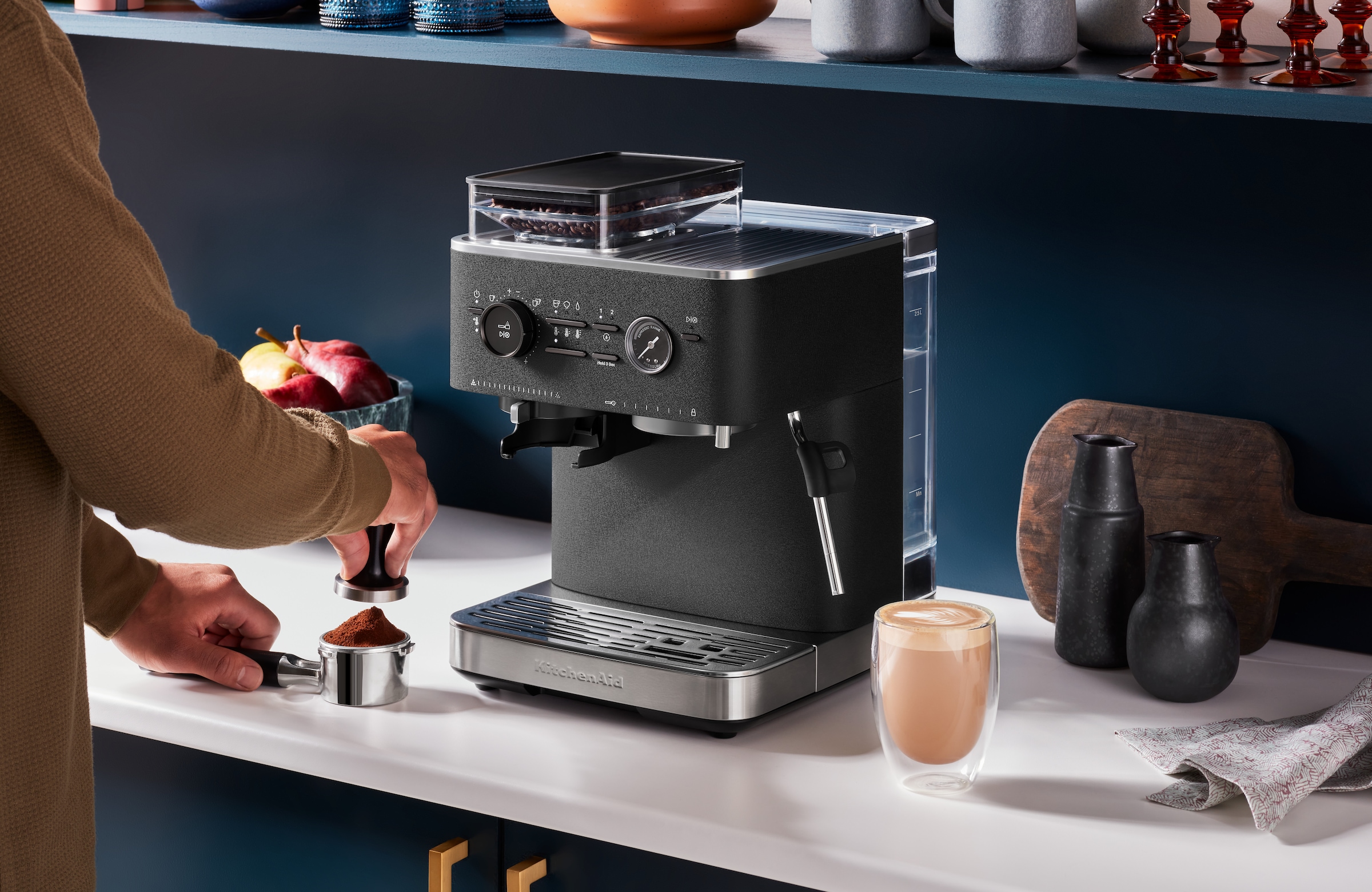KitchenAid Espressomaschine »5KES6551EBK«, Siebträger mit Mühle