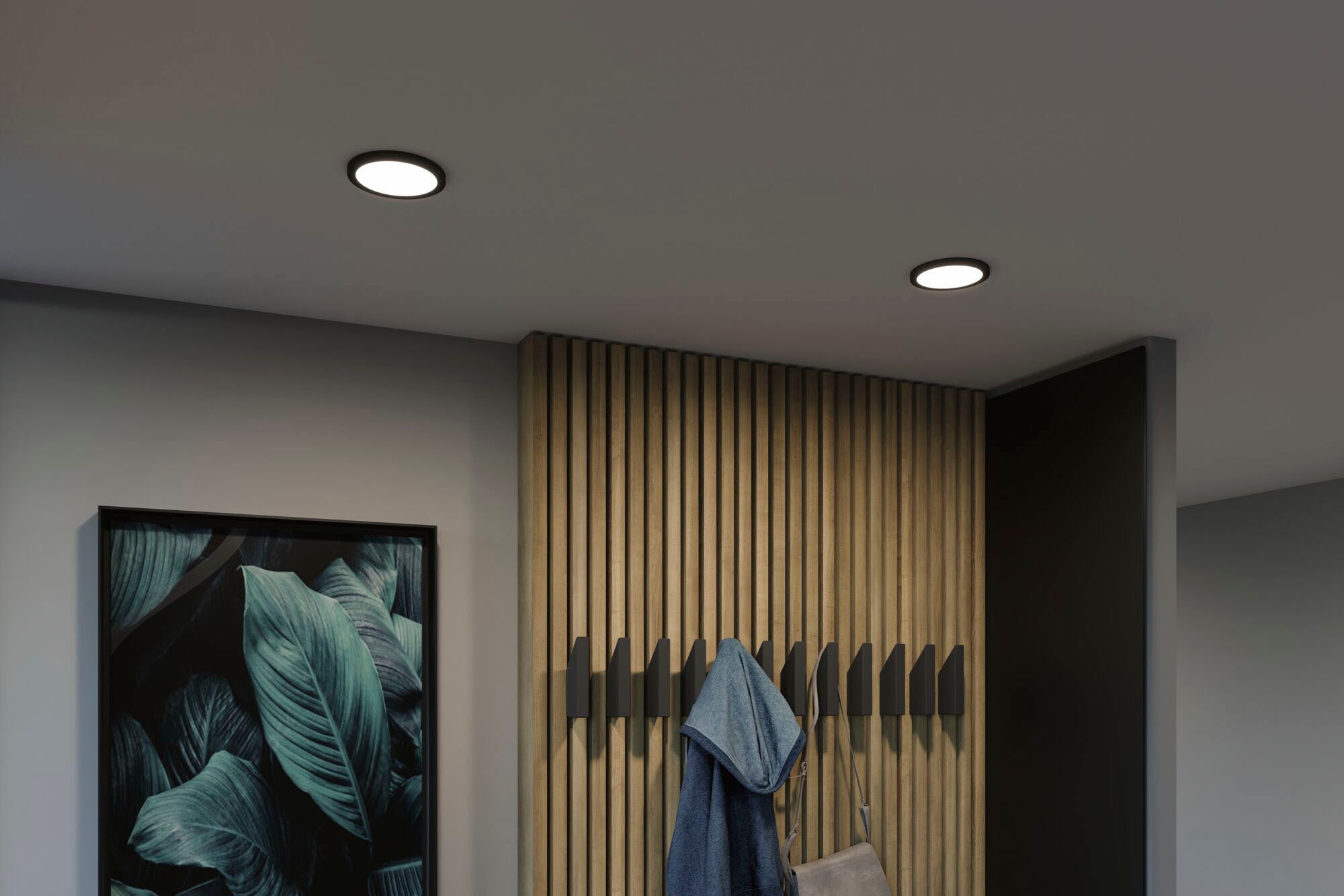 Paulmann LED Einbauleuchte »LED Einbaupanel Areo VariFit IP44 rund 118mm 4000K Schwarz«, 1 flammig, LED Einbaupanel Areo VariFit IP44 rund 118mm 4000K Schwarz