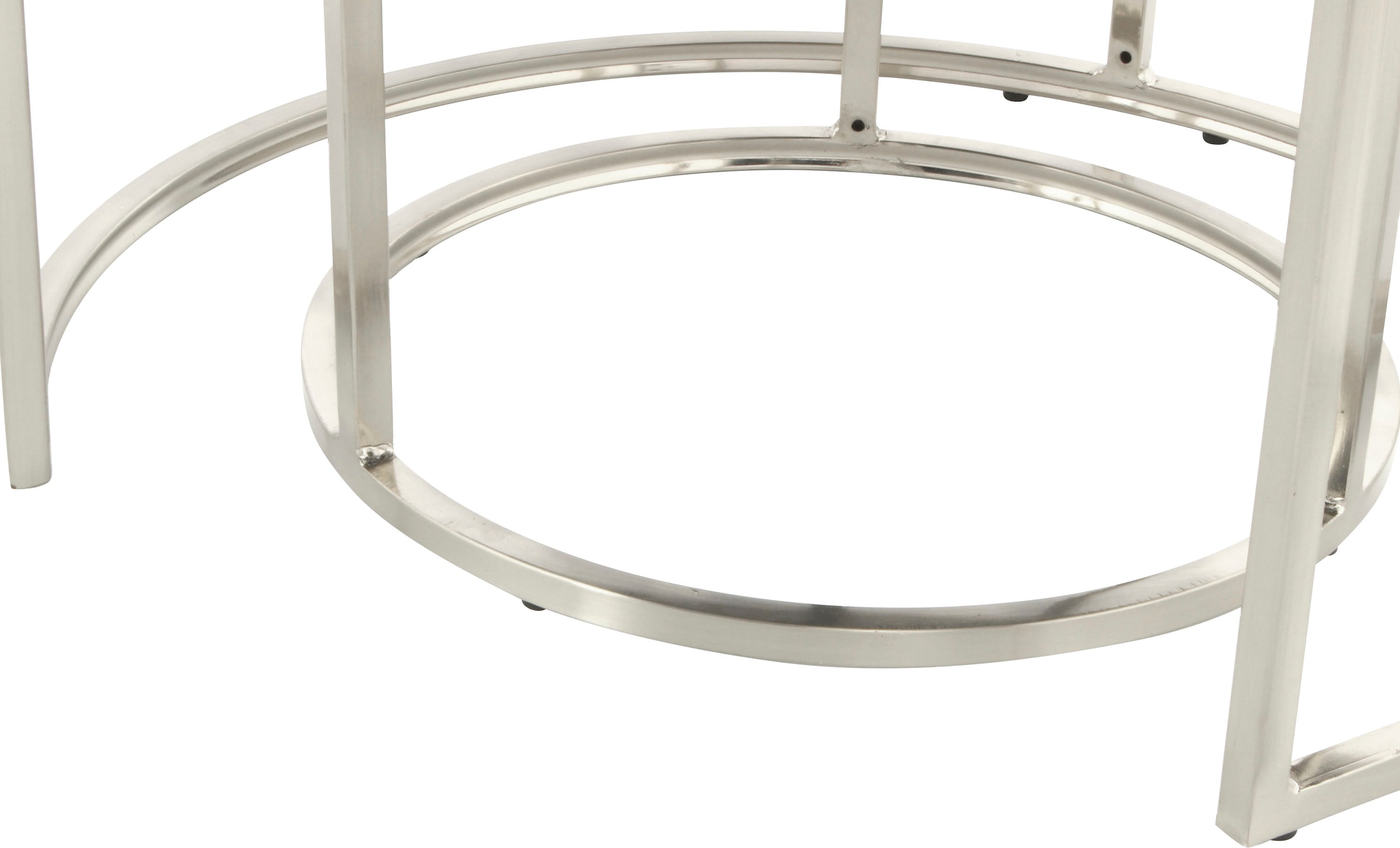 Kayoom Sitzhocker »Hocker Myla 2er-Set, praktisch ineinander schiebbar«, (Set, 2 St.), ineinander schiebbar, rund, gesteppt, mit Zierknöpfen