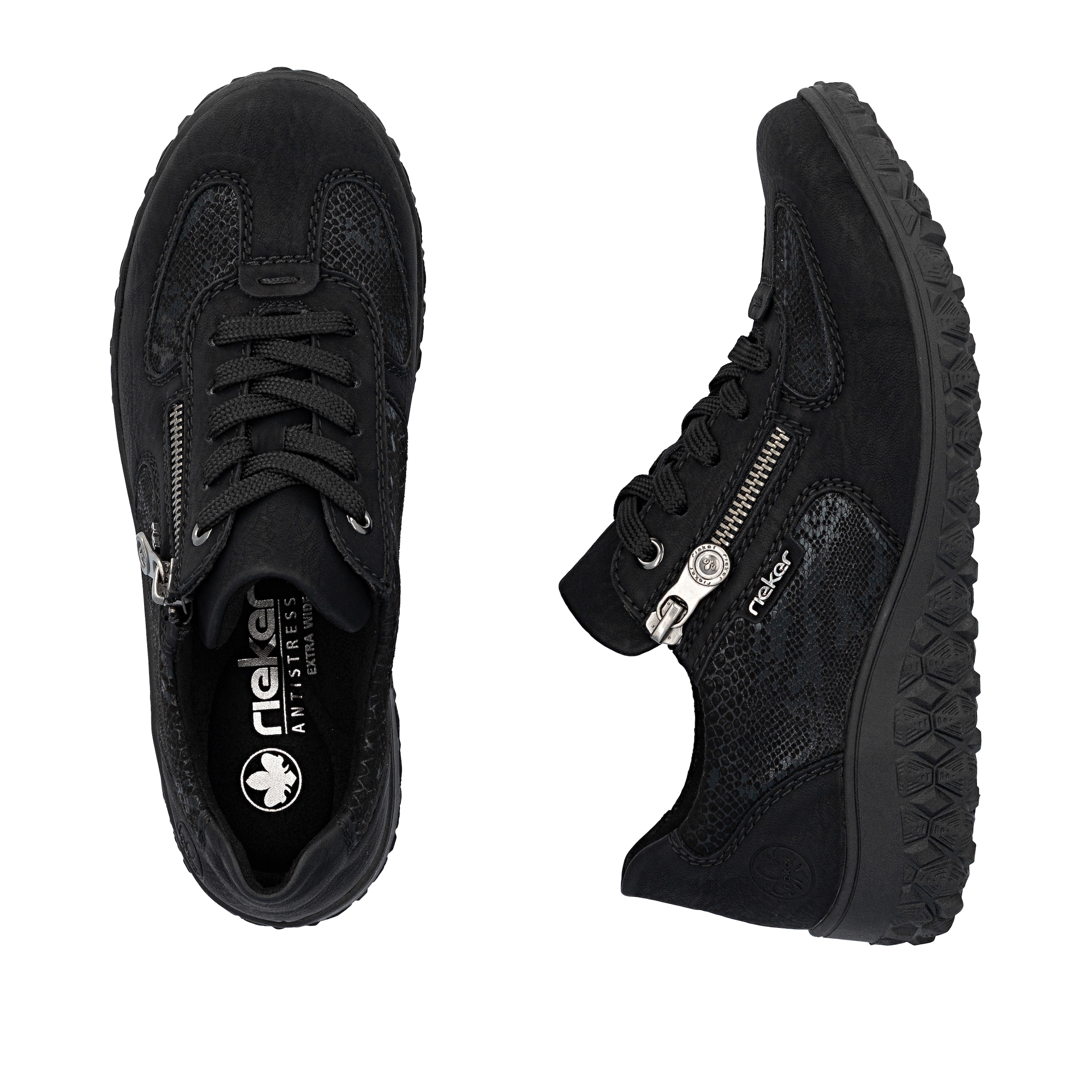 Rieker Keilsneaker  Schnürschuh, Halbschuh, Freizeitsneaker mit Reißverschluss