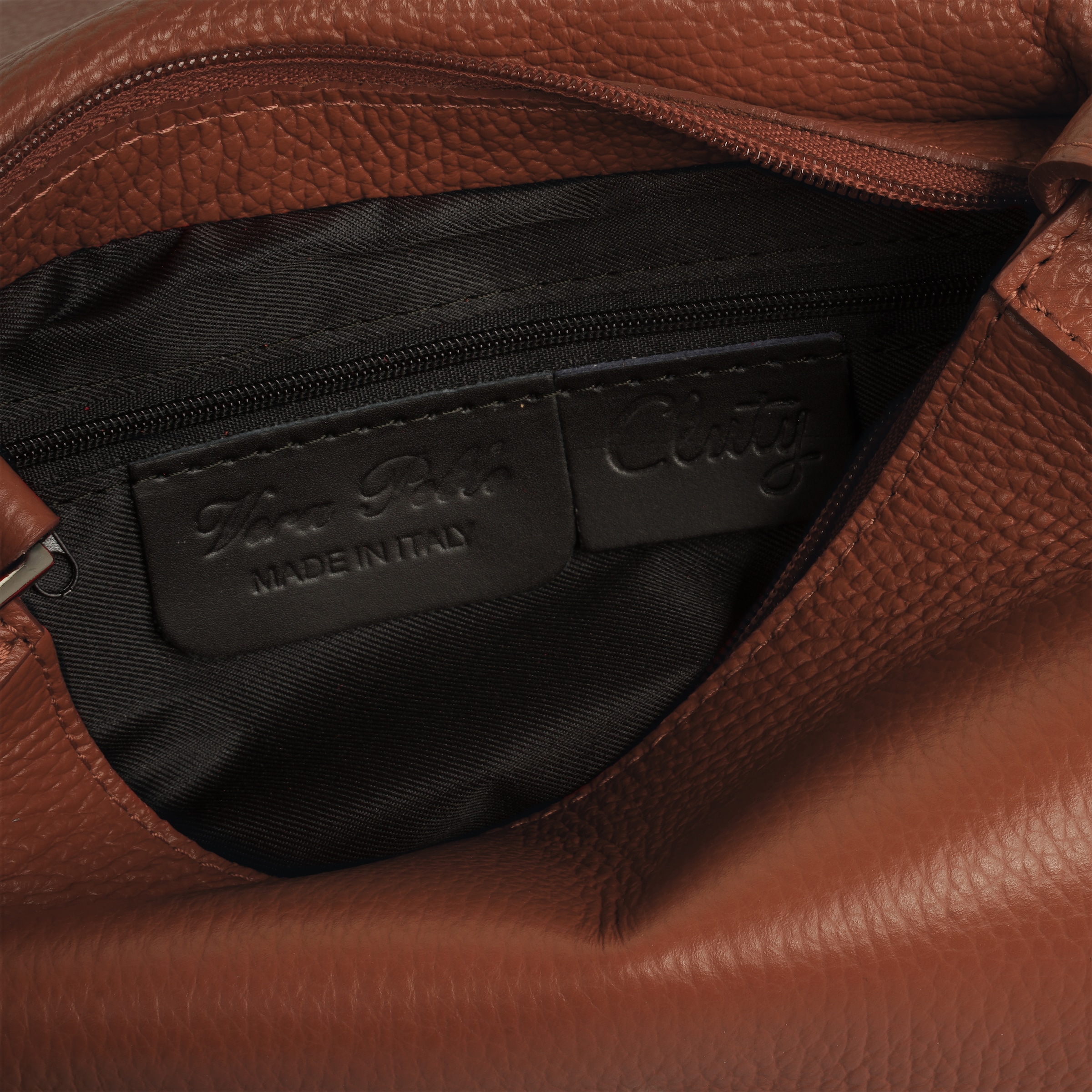 Cluty Henkeltasche, echt Leder, Made in Italy