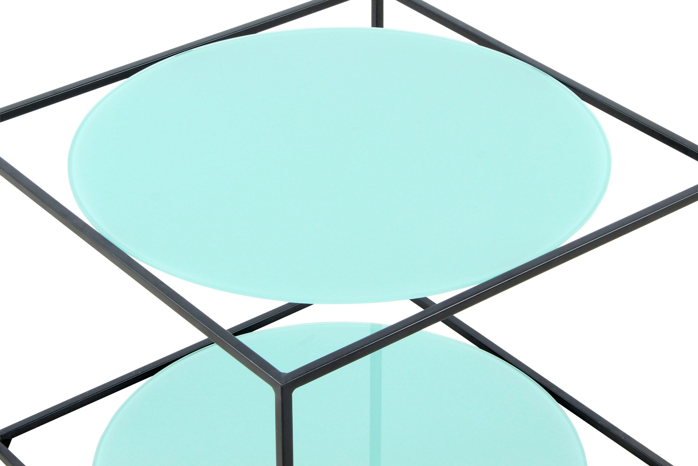 Kayoom Beistelltisch »Cody, Beistelltisch in Würfelform, offenes, modernes Design«, (1 St.), moderne Kubusform mit runden Ablageflächen aus Glas