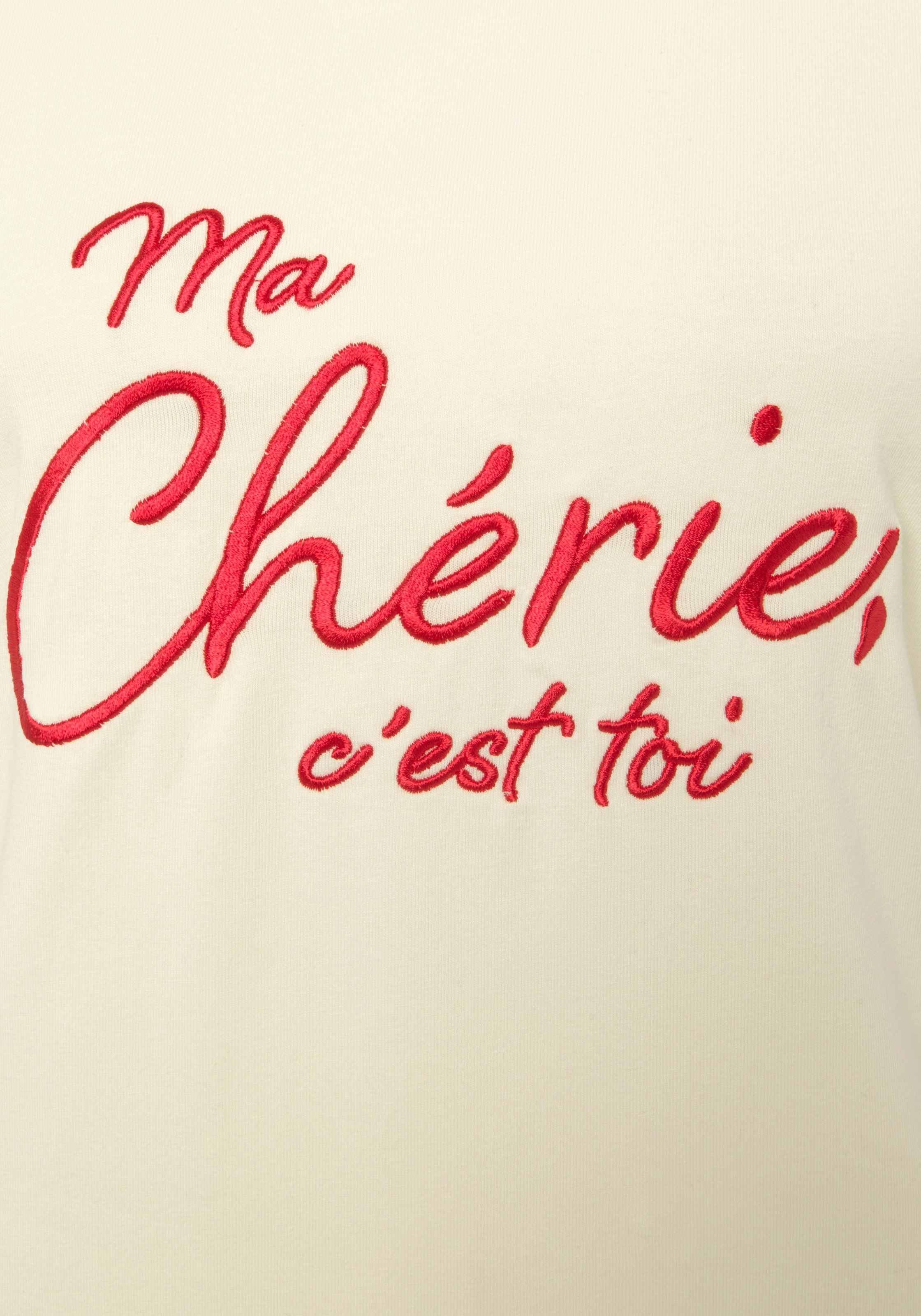 Vivance Kurzarmshirt, T-Shirt mit Stickerei, Loungewear