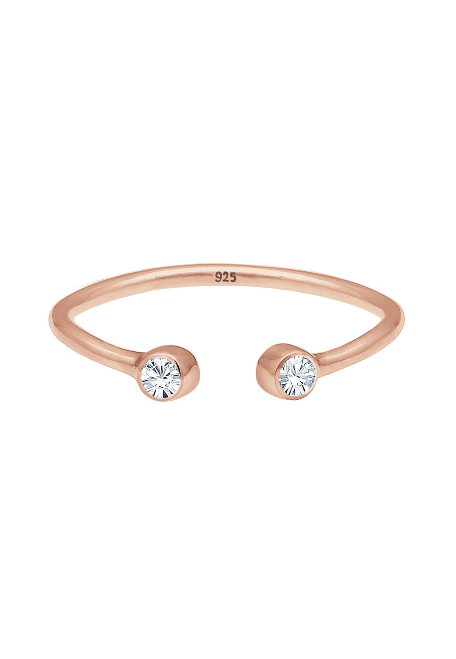 Elli Silberring »Ring Solitär offen mit Kristalle 925 Silber«