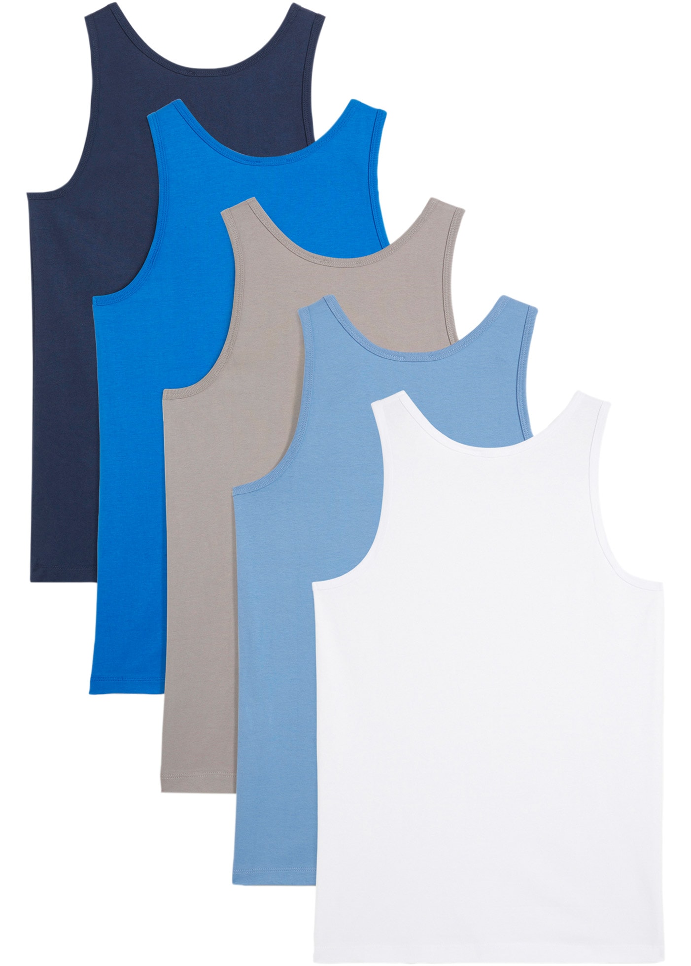 bonprix Unterhemd, 5 Stk. Unterhemd mit weicher Baumwolle (5er Pack)