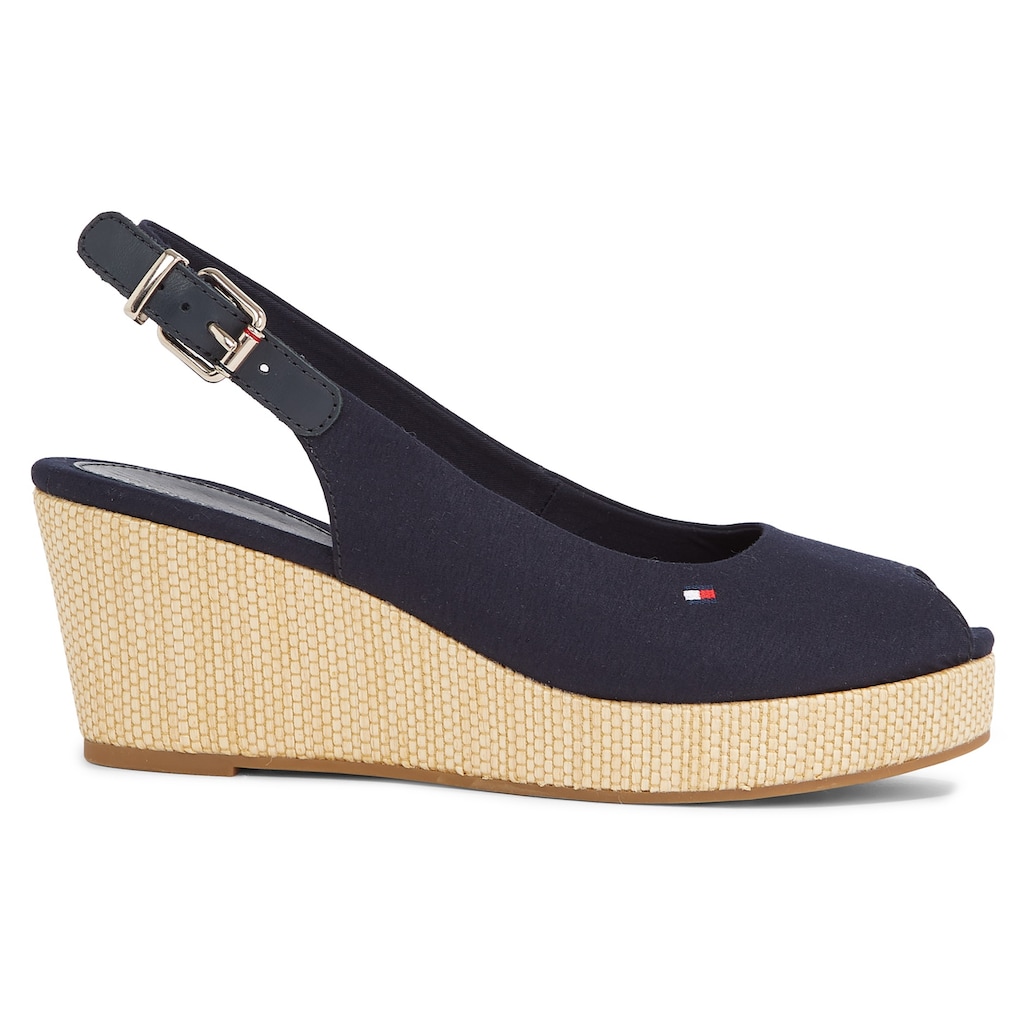 Tommy Hilfiger Sandalette »ICONIC ELBA SLING BACK WEDGE«