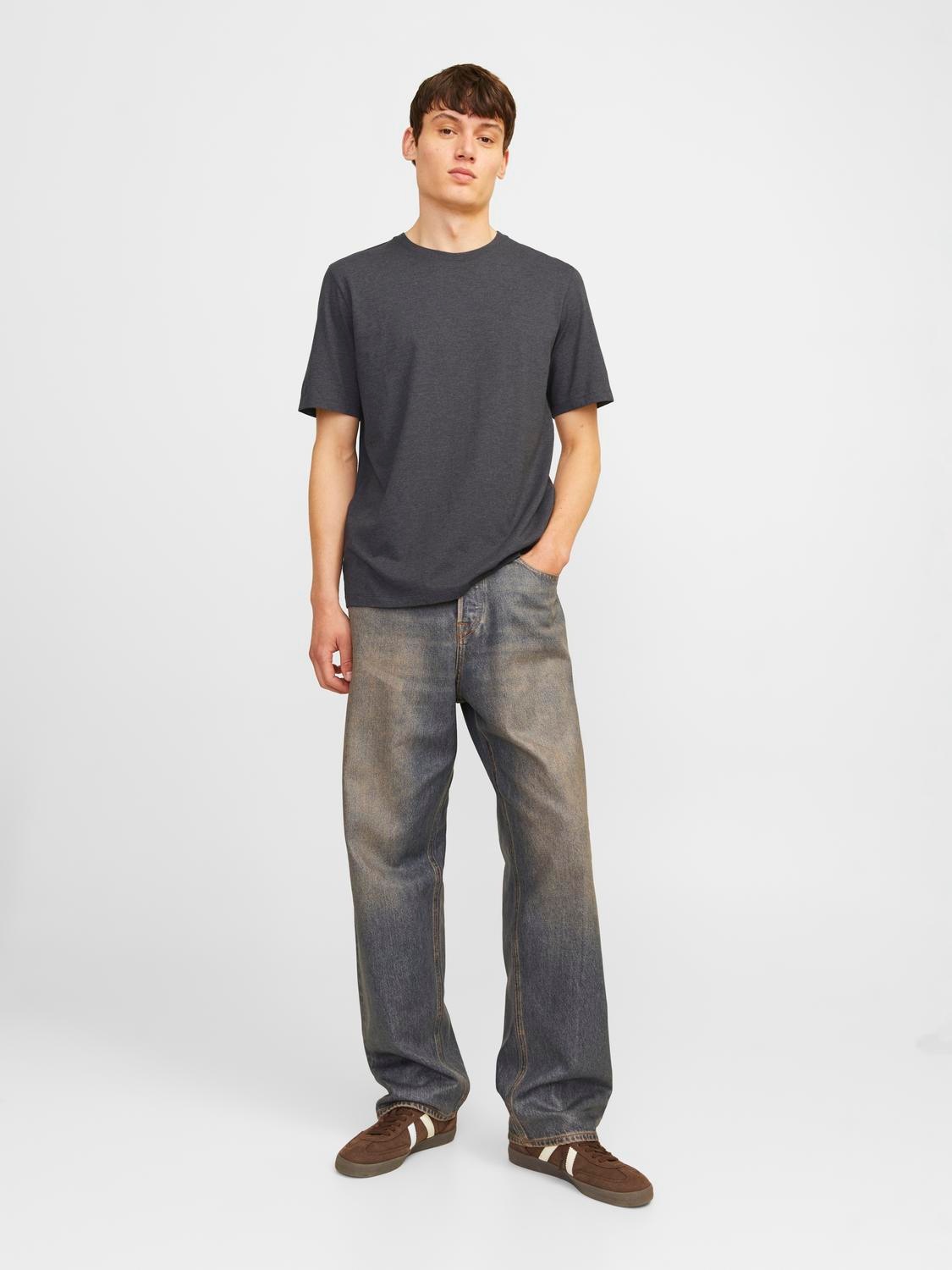 Jack & Jones Rundhalsshirt »JJEORGANIC MELANGE TEE SS O-NECK NOOS«, in Melange Optik
