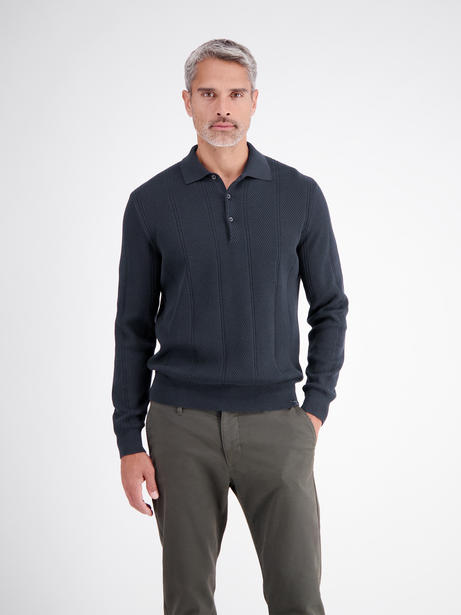LERROS Langarm-Poloshirt »Elegantes Langarmpolo mit raffinierten Vertikalstreifen«