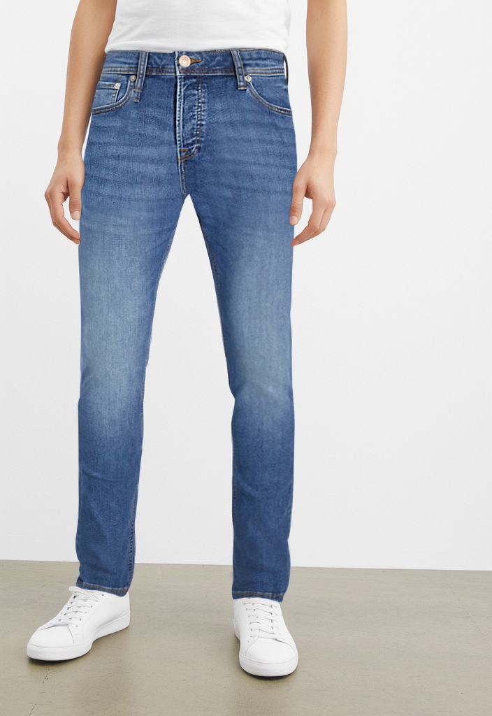 Jack & Jones Herren Slim-fit-Jeans »JJIGLENN mit Used-Look und Stretchkomfort« Abriebeffekte in blau, Größe 30