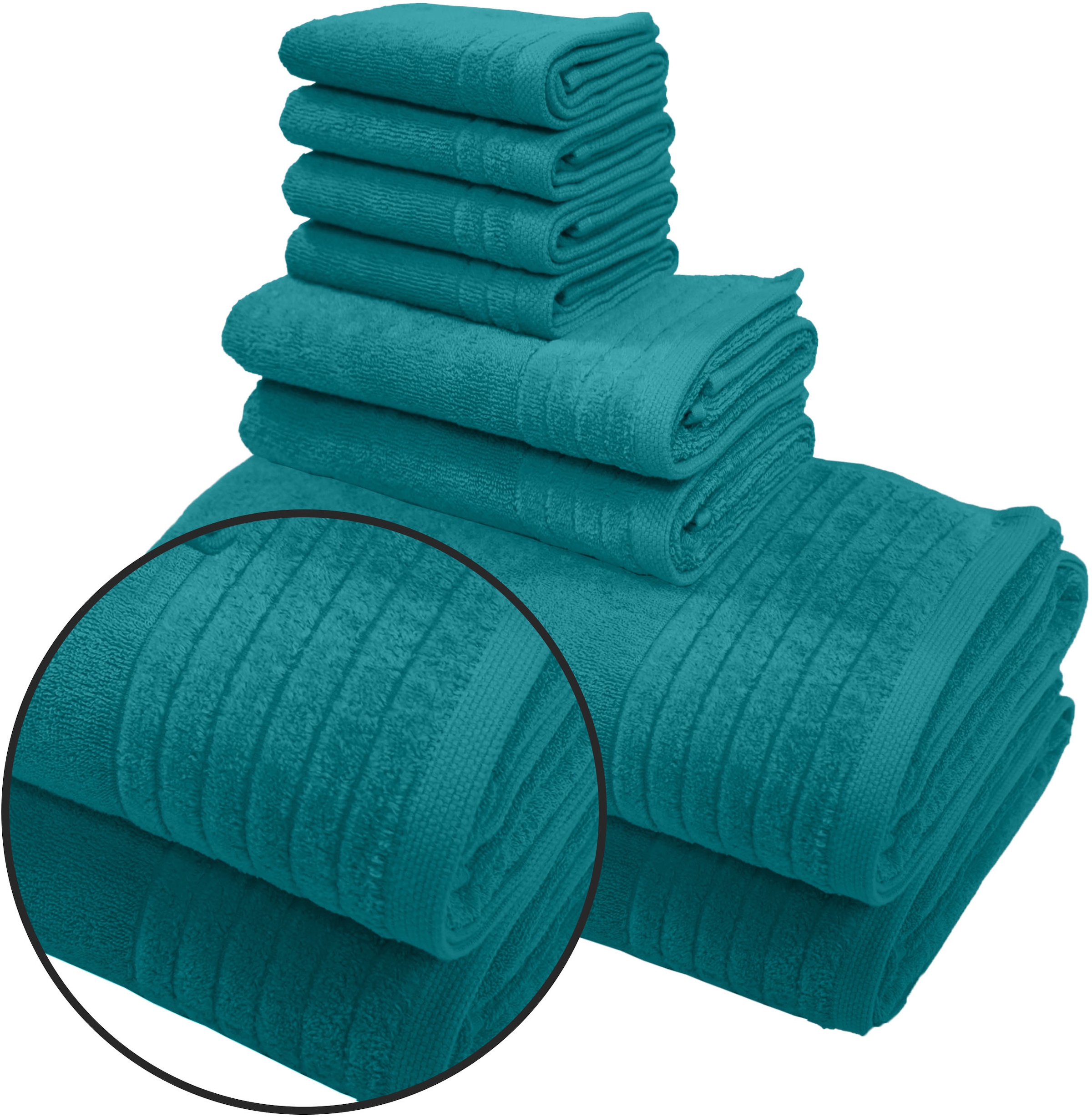 my home Handtuch Set »Sanremo Premium, Premium Handtücher, 600 gr/m², dicke Qualität«, Set, 8 tlg., Frottier, Duschtücher, Handtücher, Seiftücher, 100% Baumwolle, weich