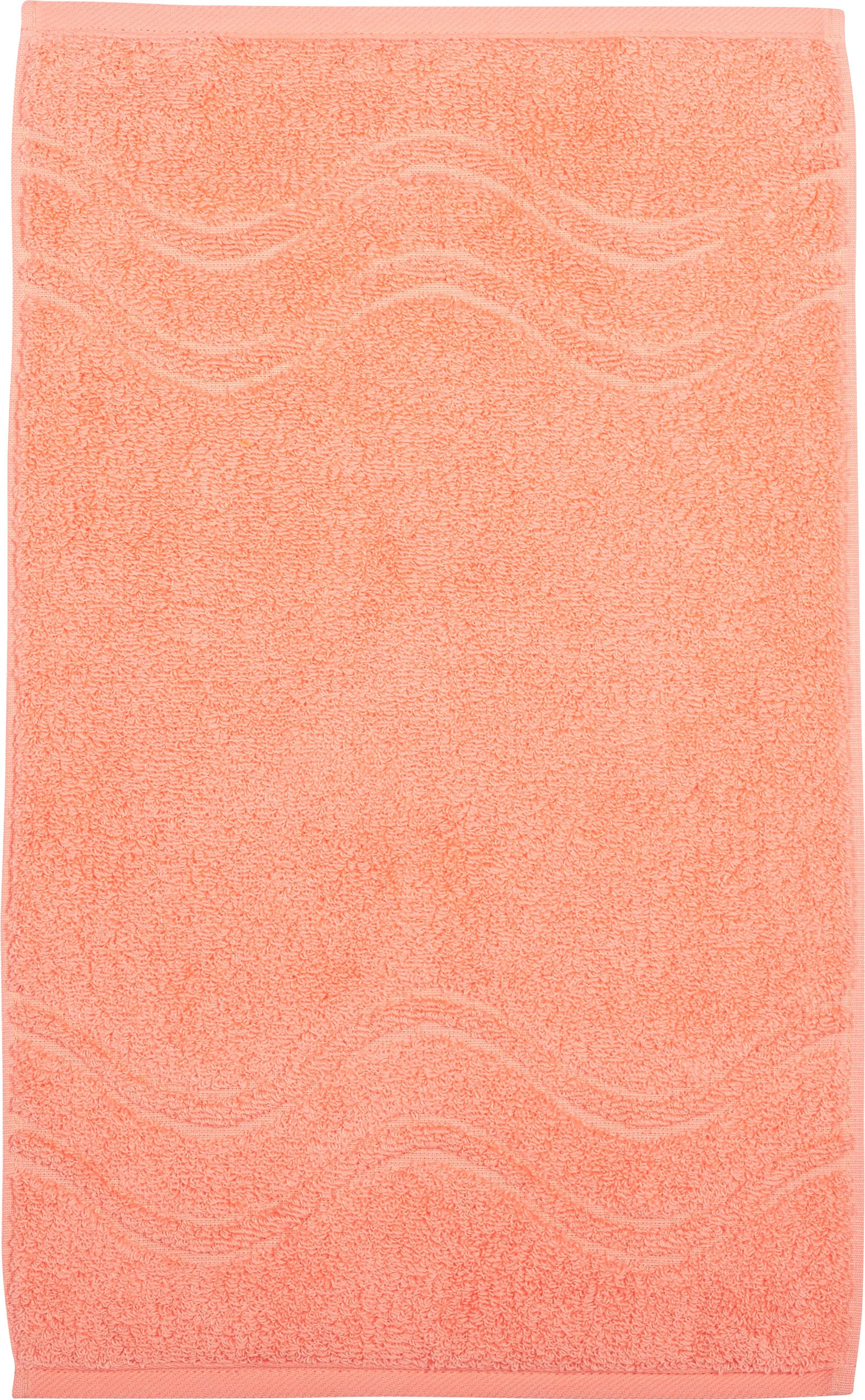 ROSS Gästehandtuch »Cashmere feeling«, (Packung, 6 St.), 100% Baumwolle, mit Wellen-Bordüre, große Farbauswahl