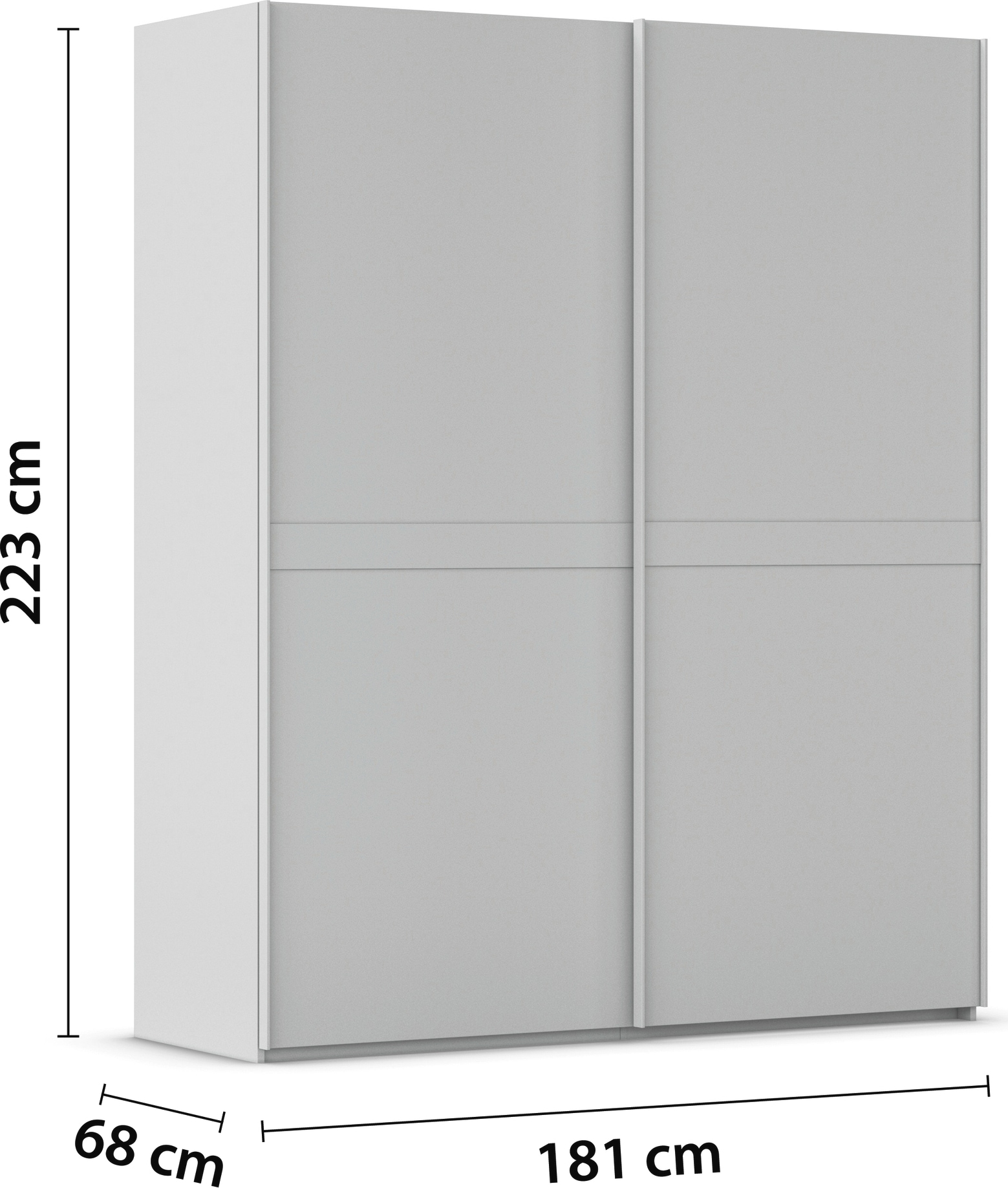 rauch Schwebetürenschrank »Kleiderschrank Schrank Garderobe Schlafzimmerschrank SCALE-LINE« edle Optik mit Bauchbinde in Korpusfarbe Dekorfront MADE IN GERMANY