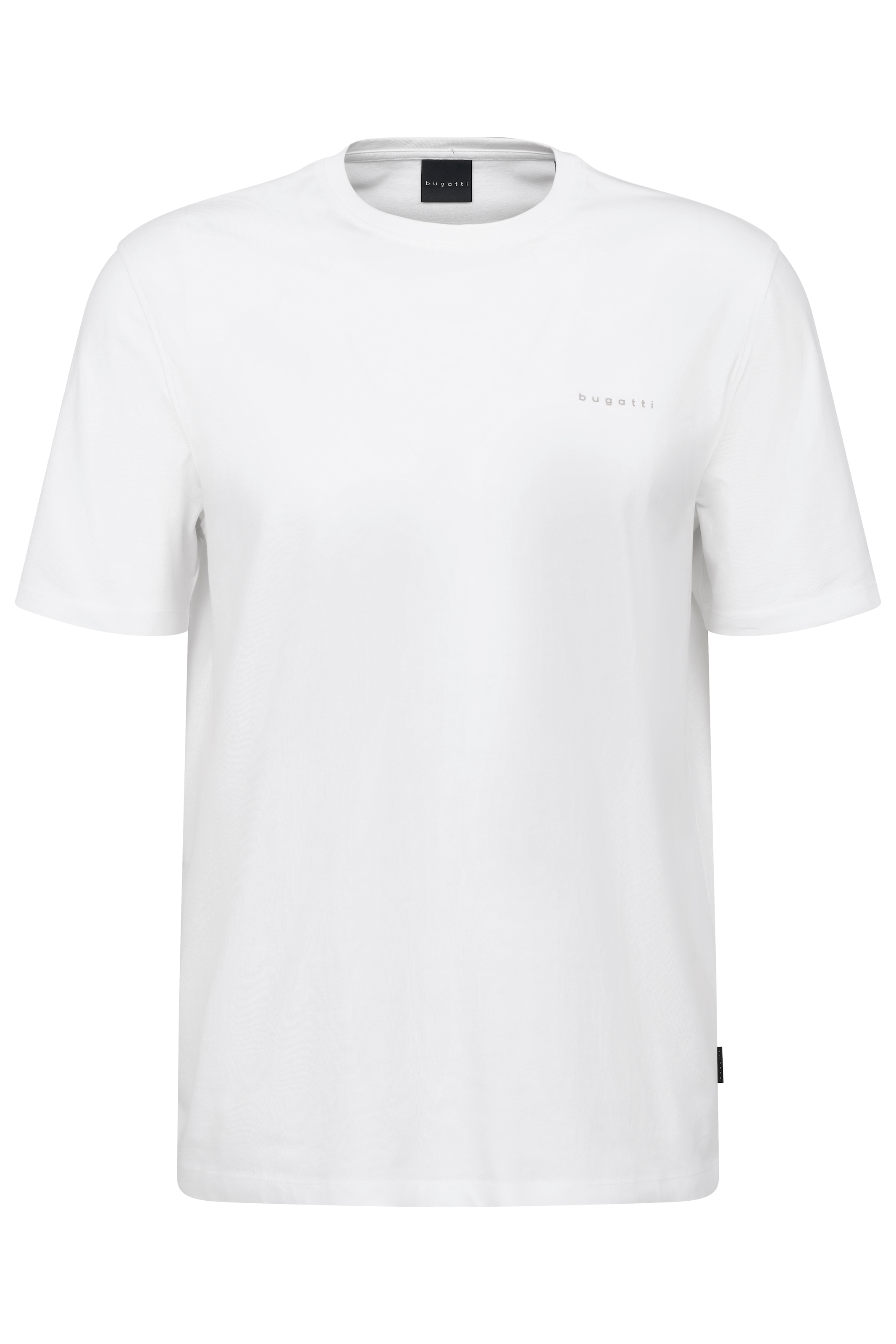 bugatti T-Shirt, unifarben und mit Rundhals